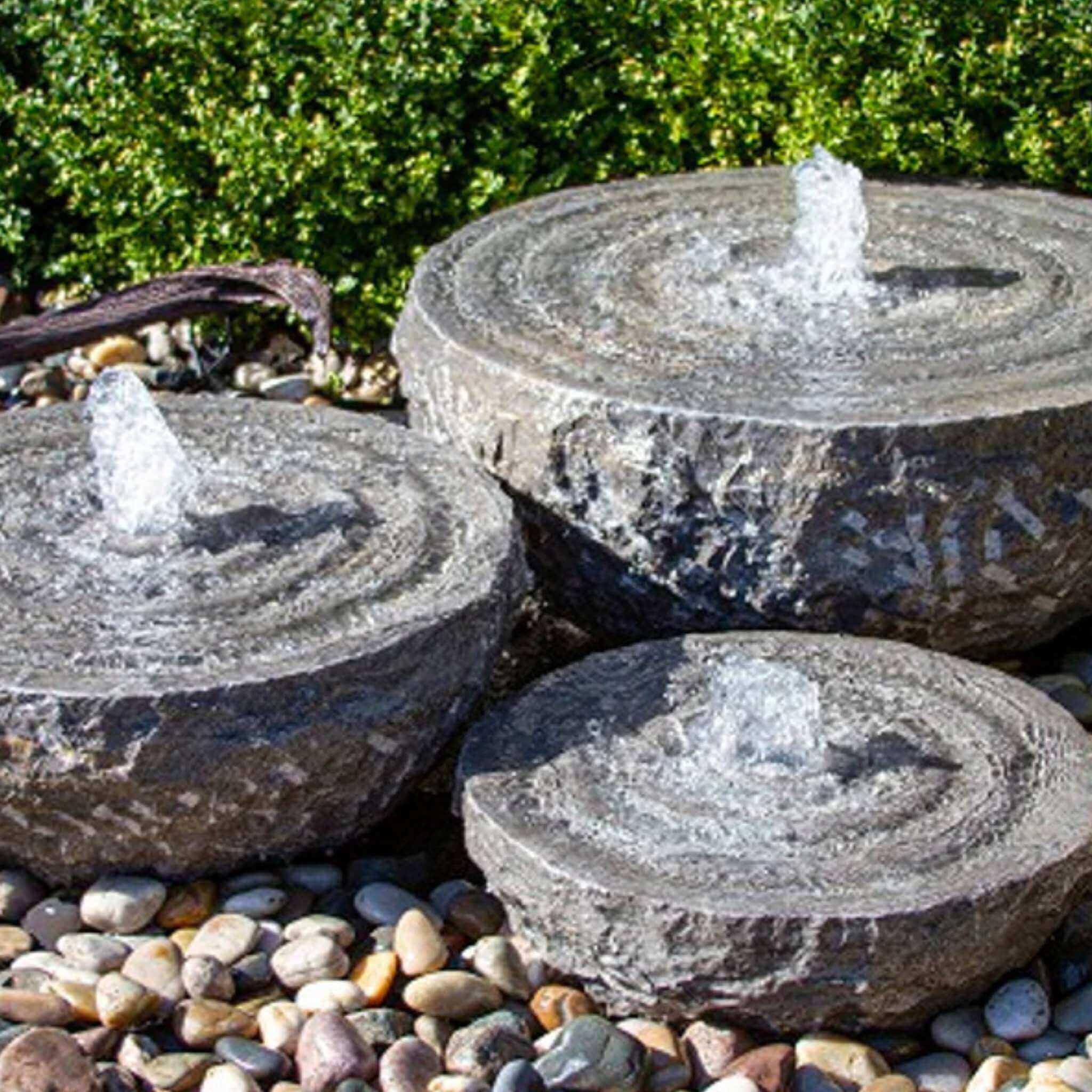 Granite Bowls w/Swirl 3-piece Fountain - Complete Kit - Blue Thumb