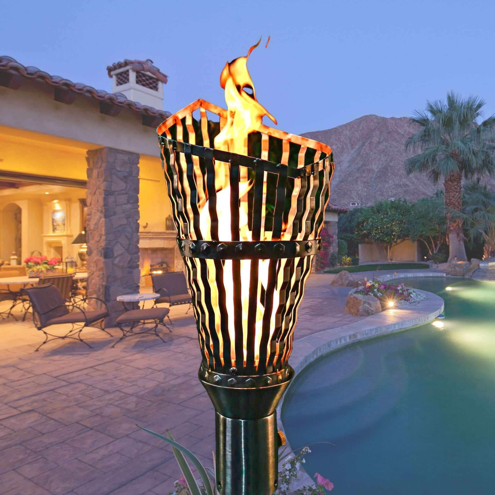 Roman Fire Torch COMPLETE KIT - Stainless Steel - The Outdoor Plus