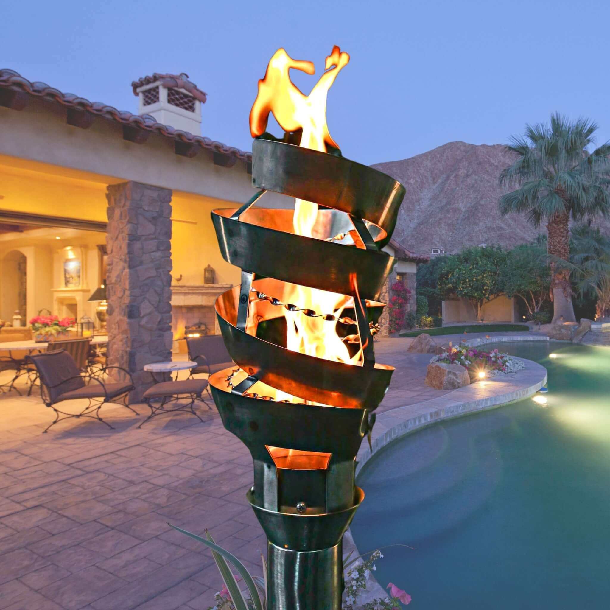 Spiral Fire Torch COMPLETE KIT - Stainless Steel - The Outdoor Plus