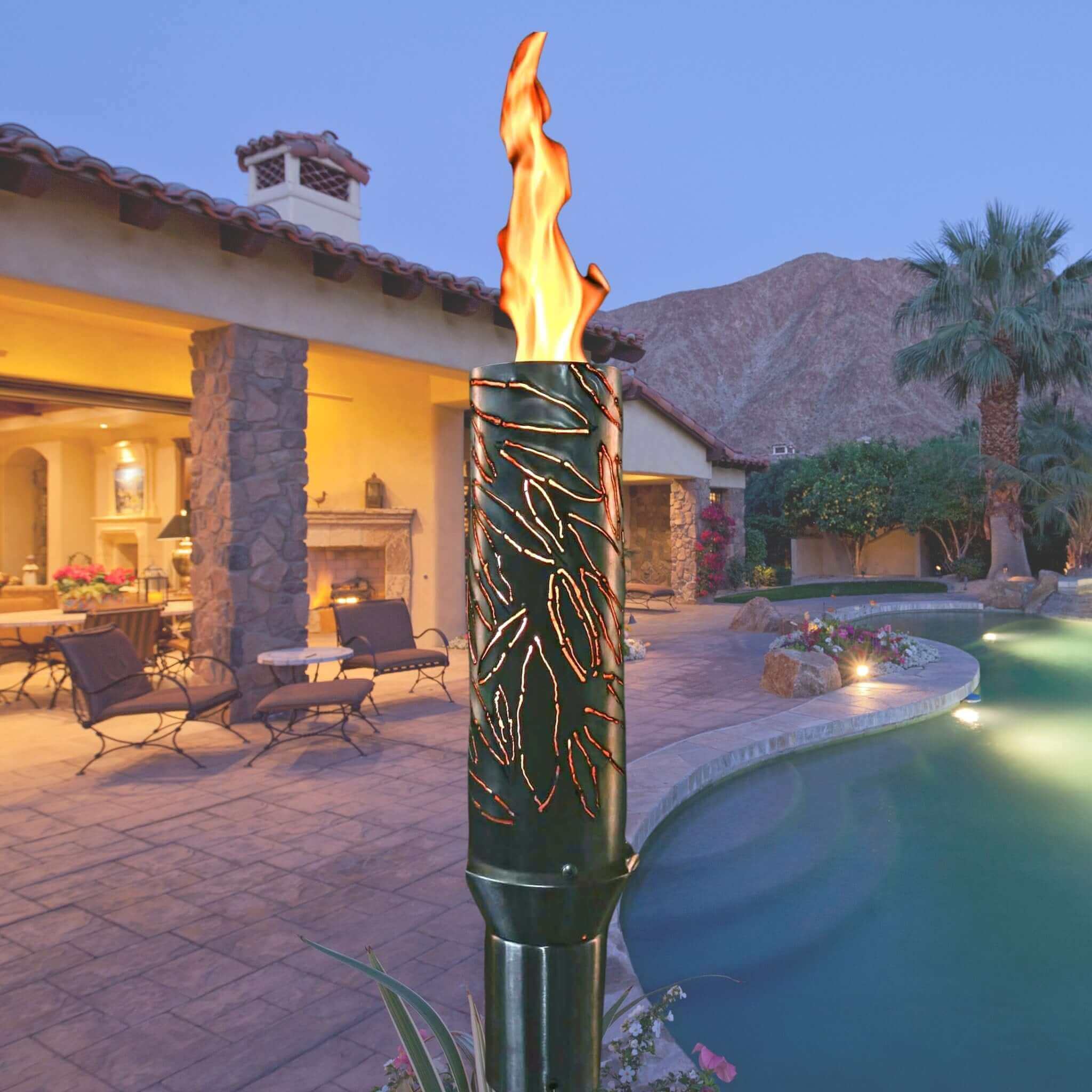 Tropical Fire Torch COMPLETE KIT - Stainless Steel - The Outdoor Plus