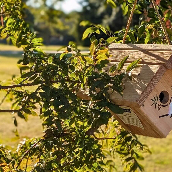 Chickadee Hanging Birdhouse - Cedar Wood | Winter Woodworks