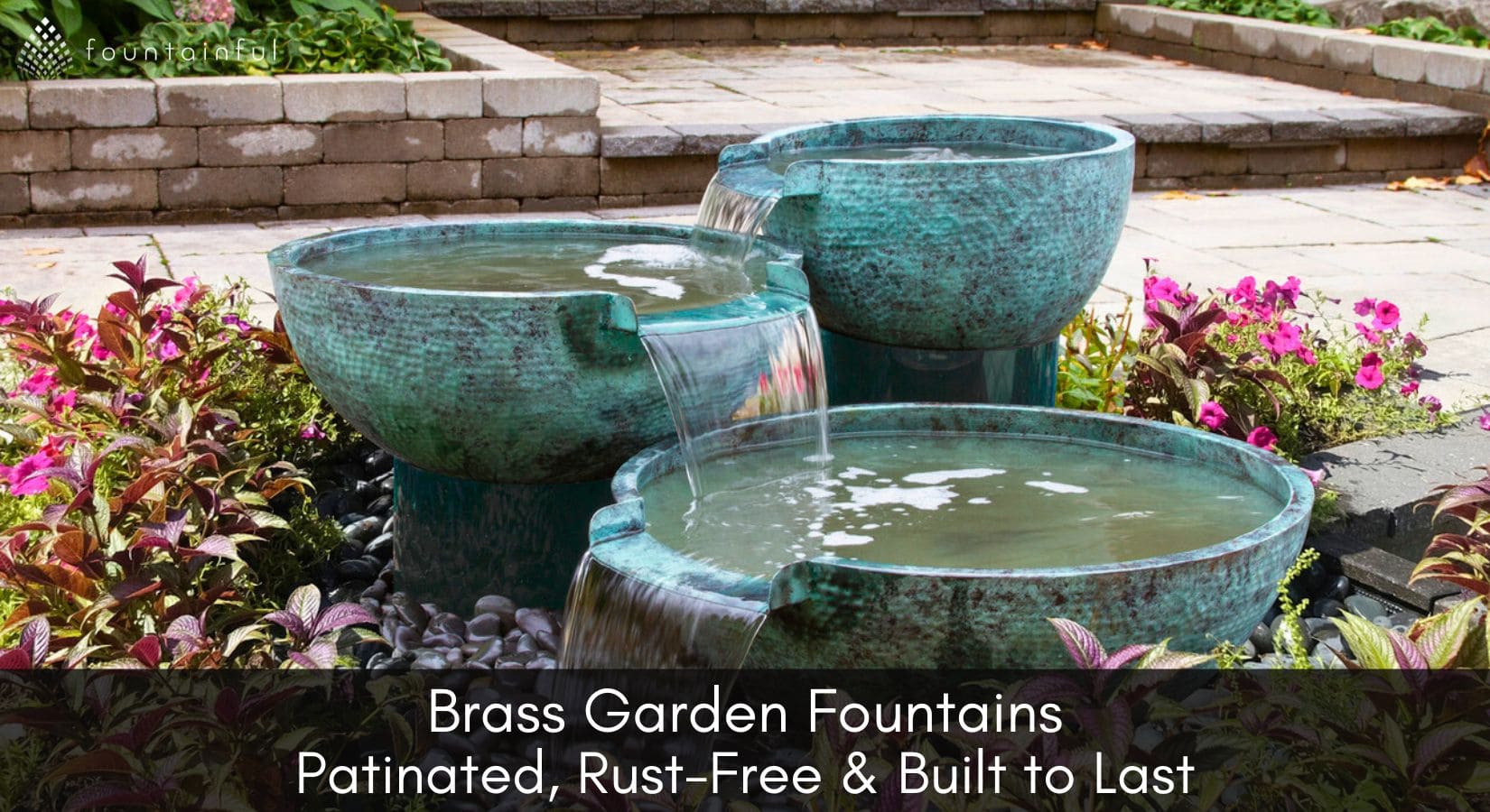 Brass Garden Fountains - Metal Decor - Fountainful