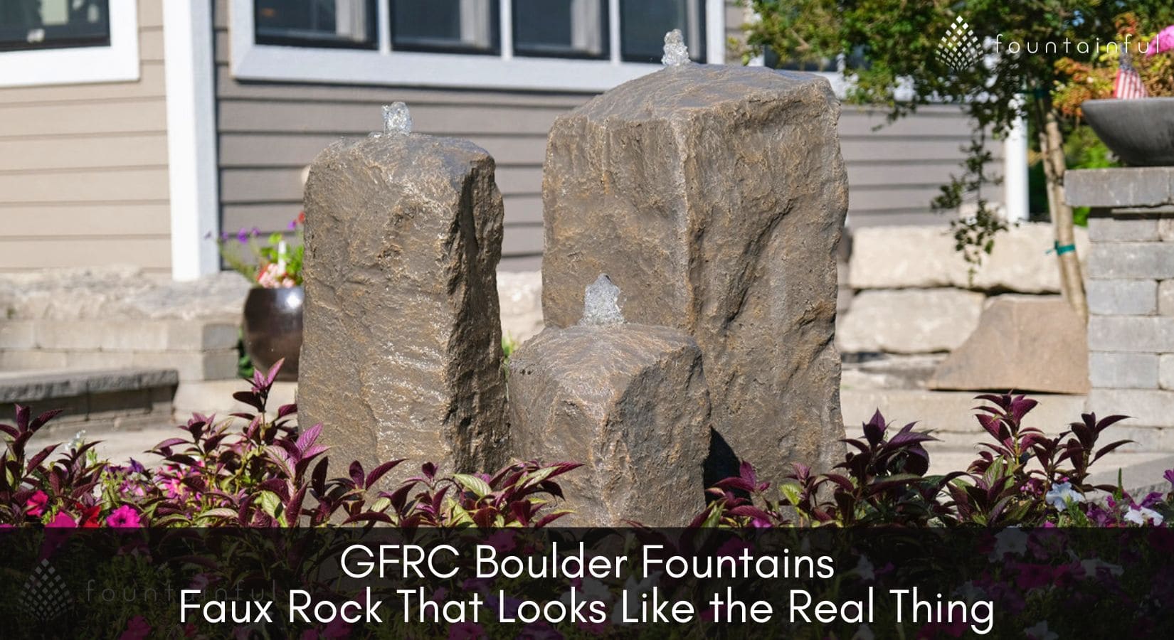 glass fiber reinforced concrete gfrc boulder fountains faux rock