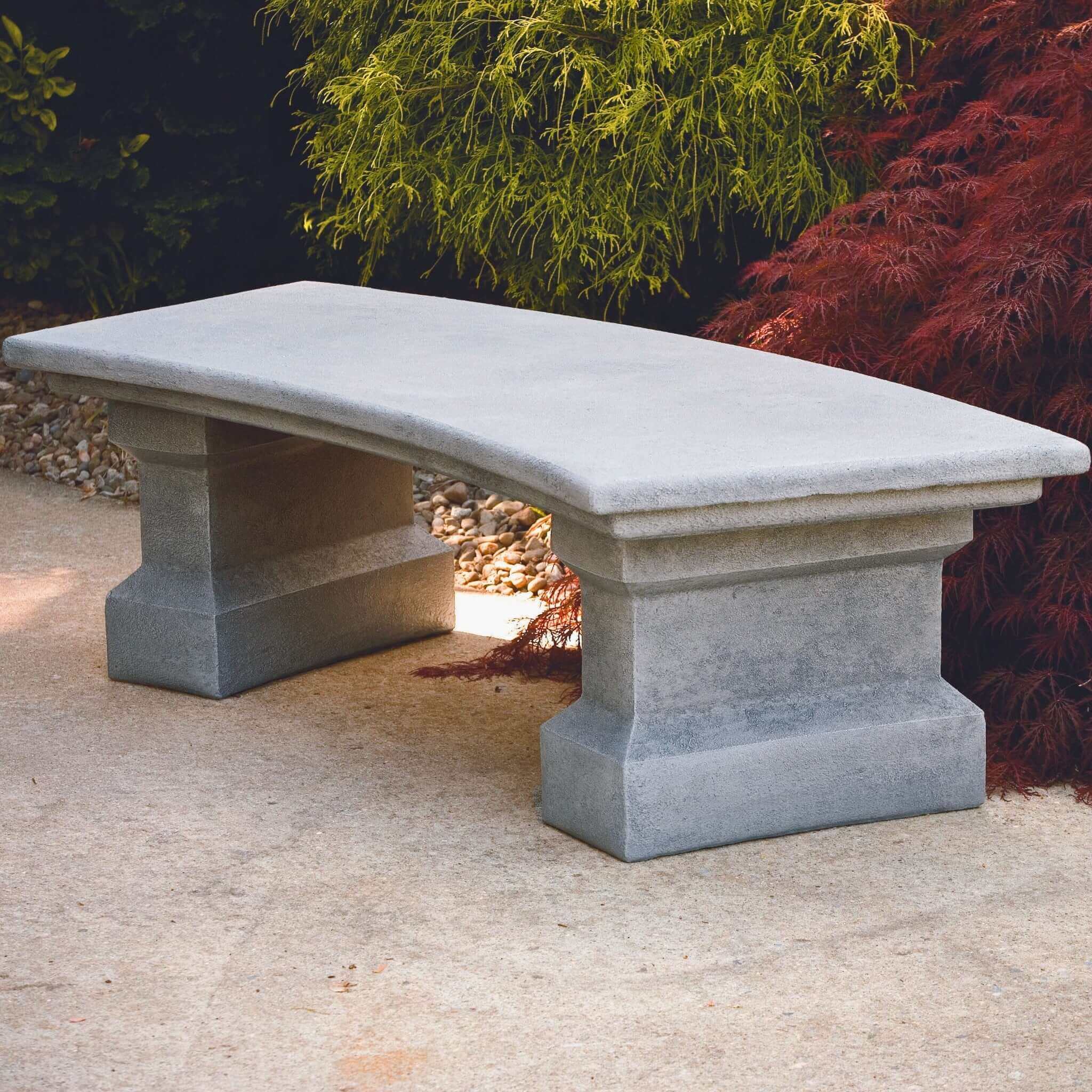 Classic Curved Concrete Garden Bench