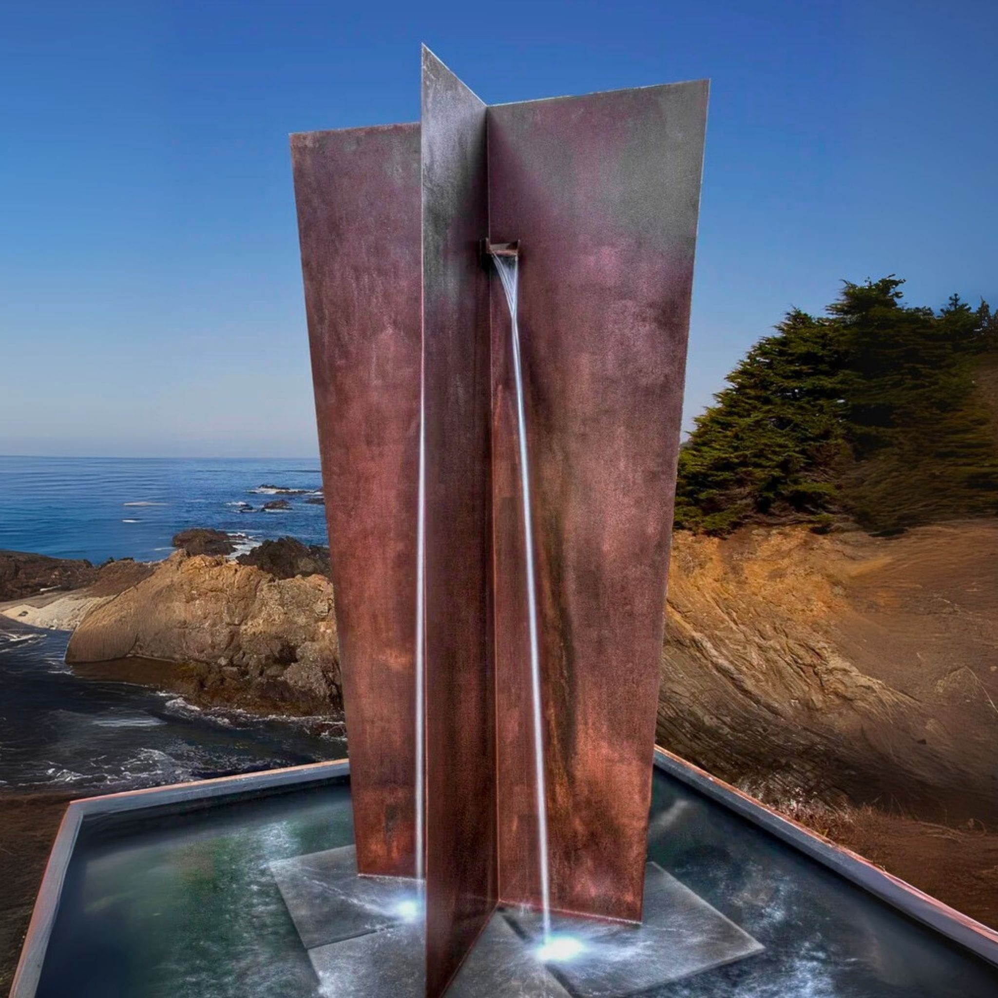 The Trapezoid Modern Steel Fountain