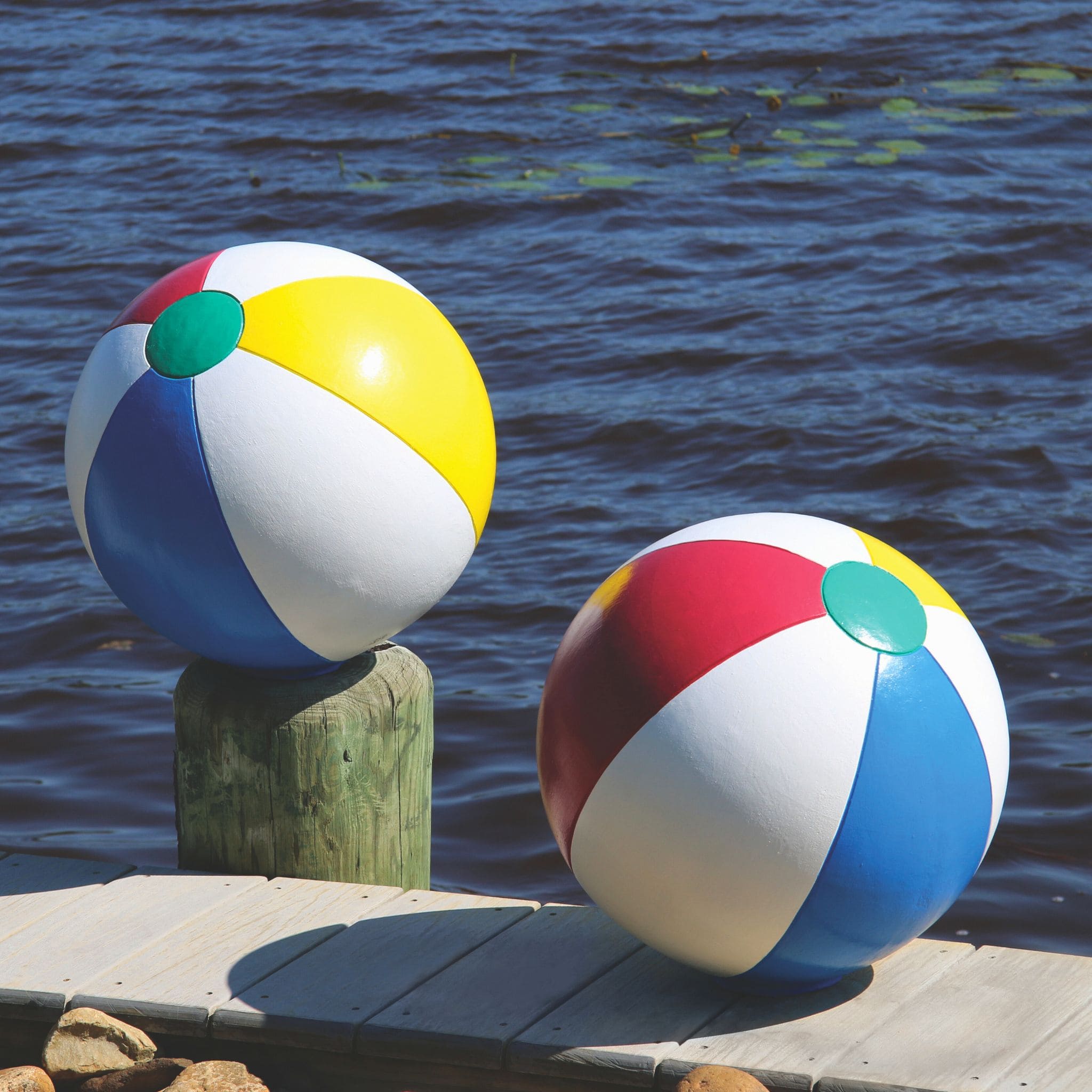 Beach Ball (Set of 2) Concrete Garden Statues - Massarellis #4119