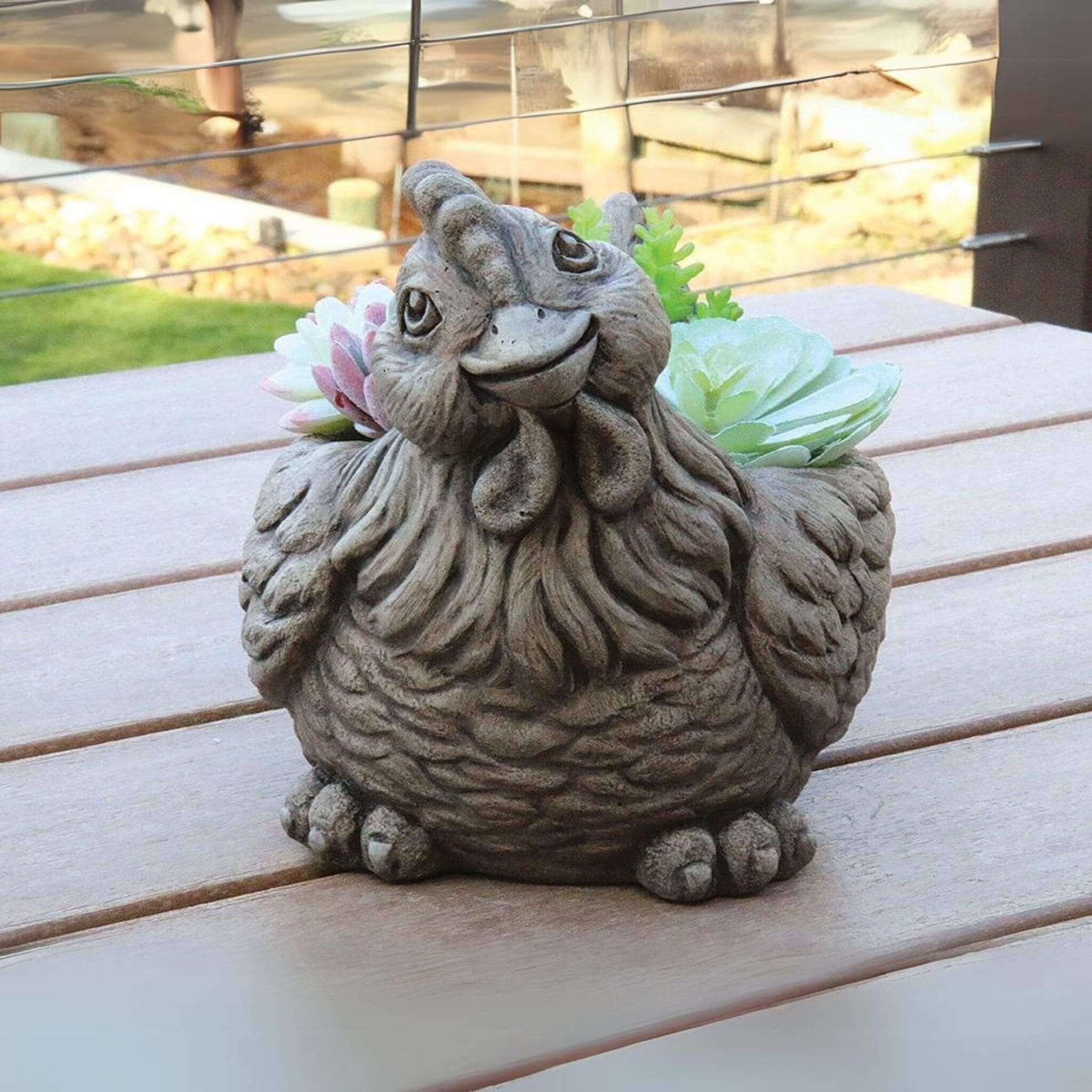 Hannah The Hen Concrete Planter