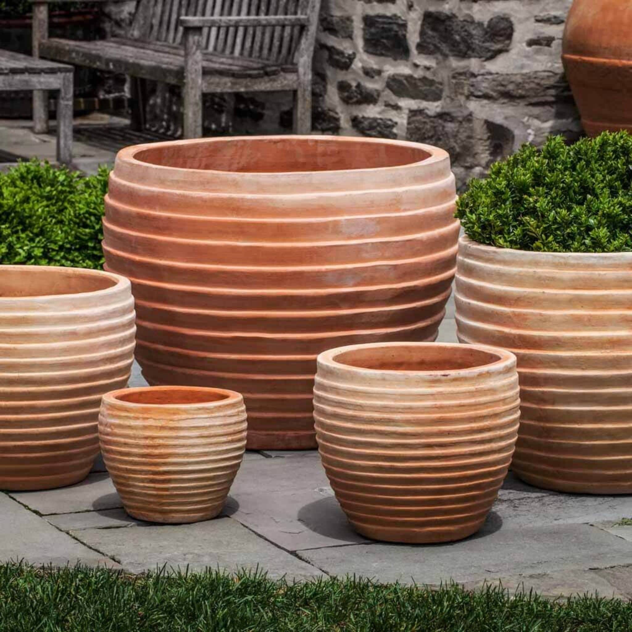 Elia Set of 5 Terra Cotta Planters - Campania #6820