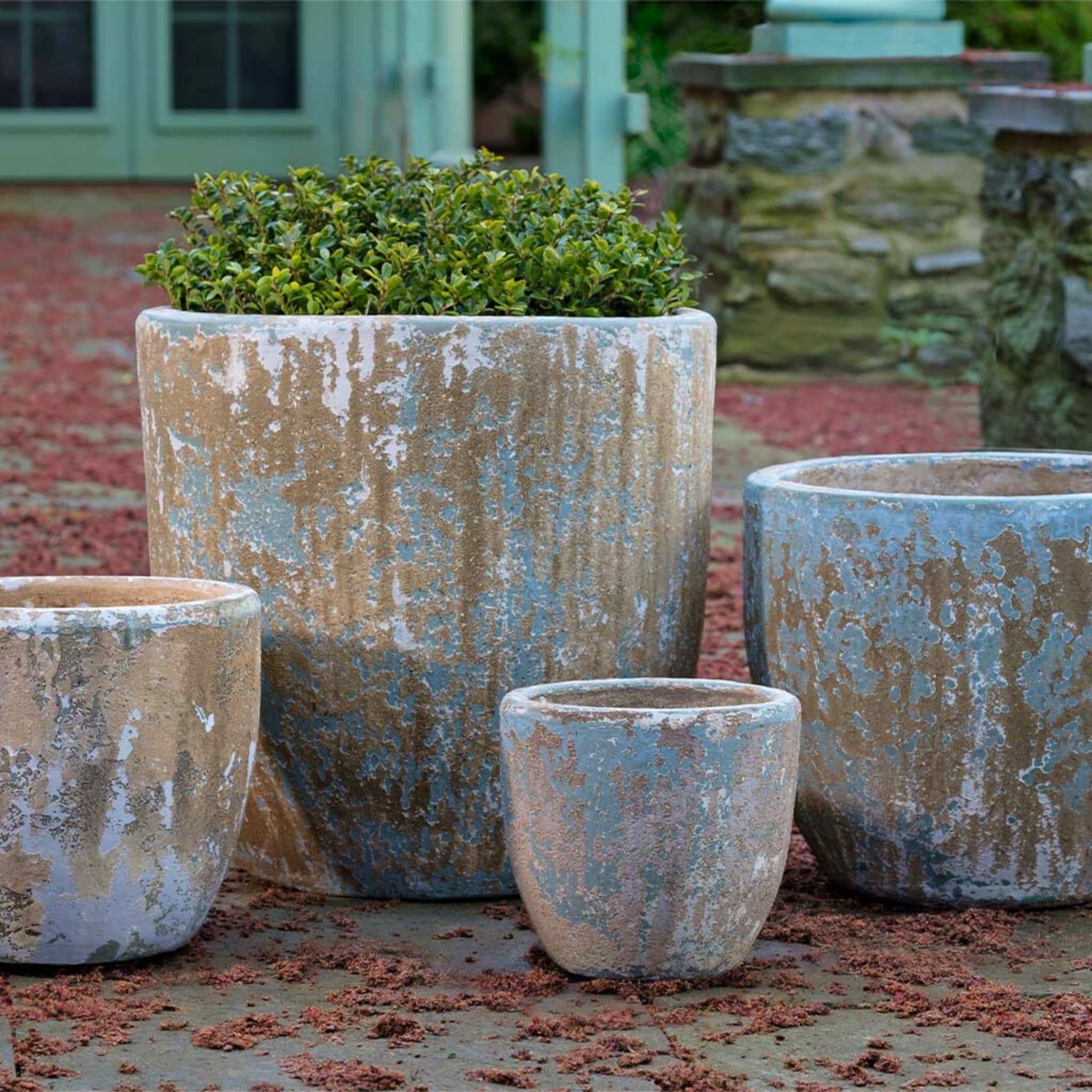Cordevalle Set of 4 Glazed Terra Cotta Planters - Campania #5021