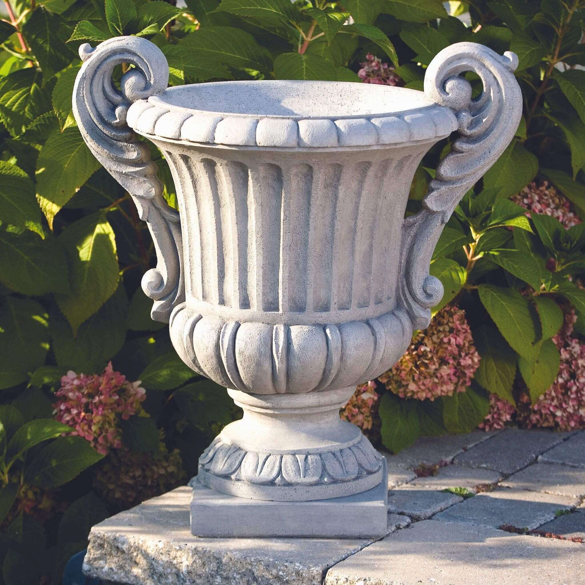 Double Handled Florentine Concrete Urn Planter - Massarellis #6982