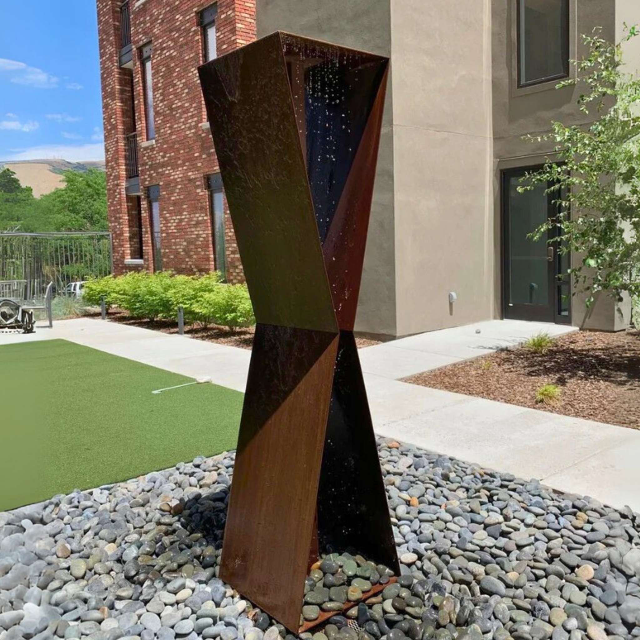 X2 Modern Fountain in Steel