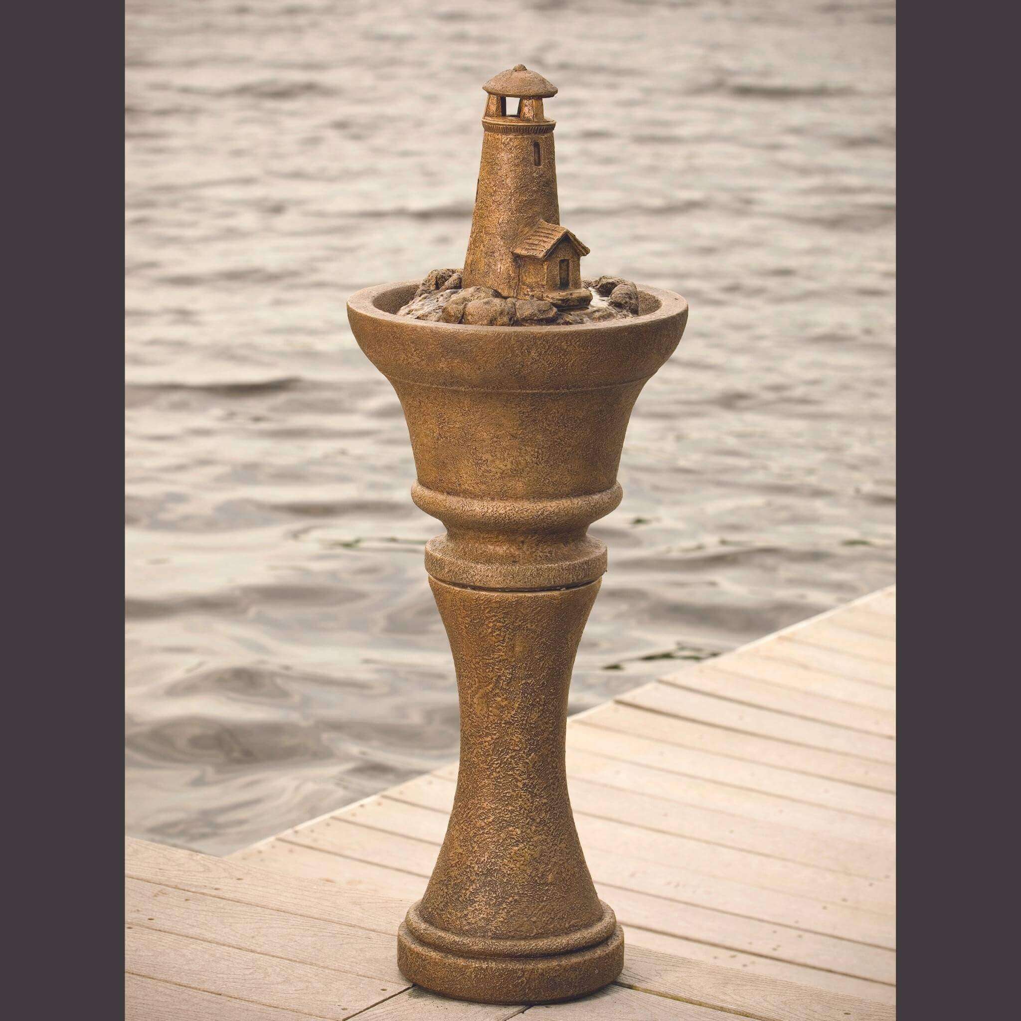 Lighthouse Concrete Fountainette w/Lights - Thumbnail 2