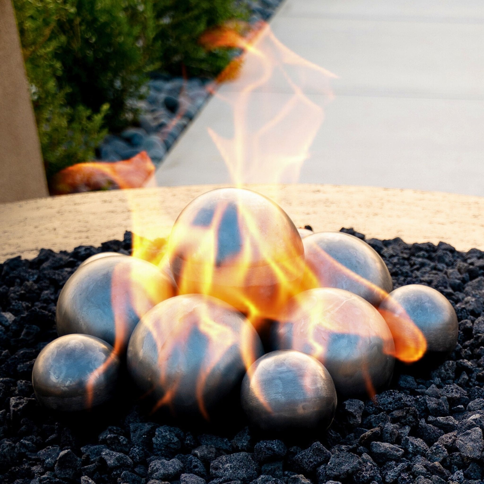 Steel Balls (Set of 6) Fire Ornament - Outdoor Plus