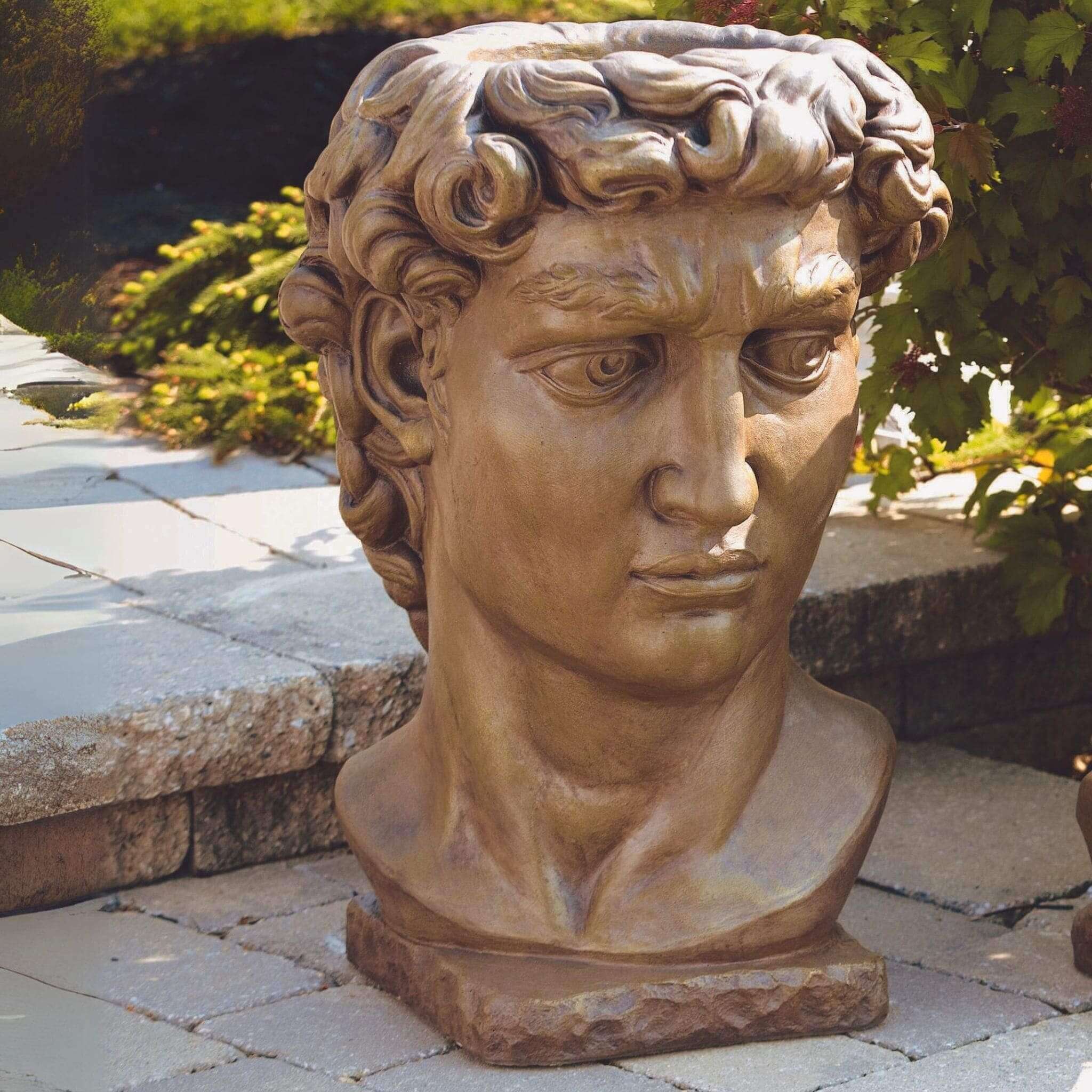 Bust of David Concrete Planter