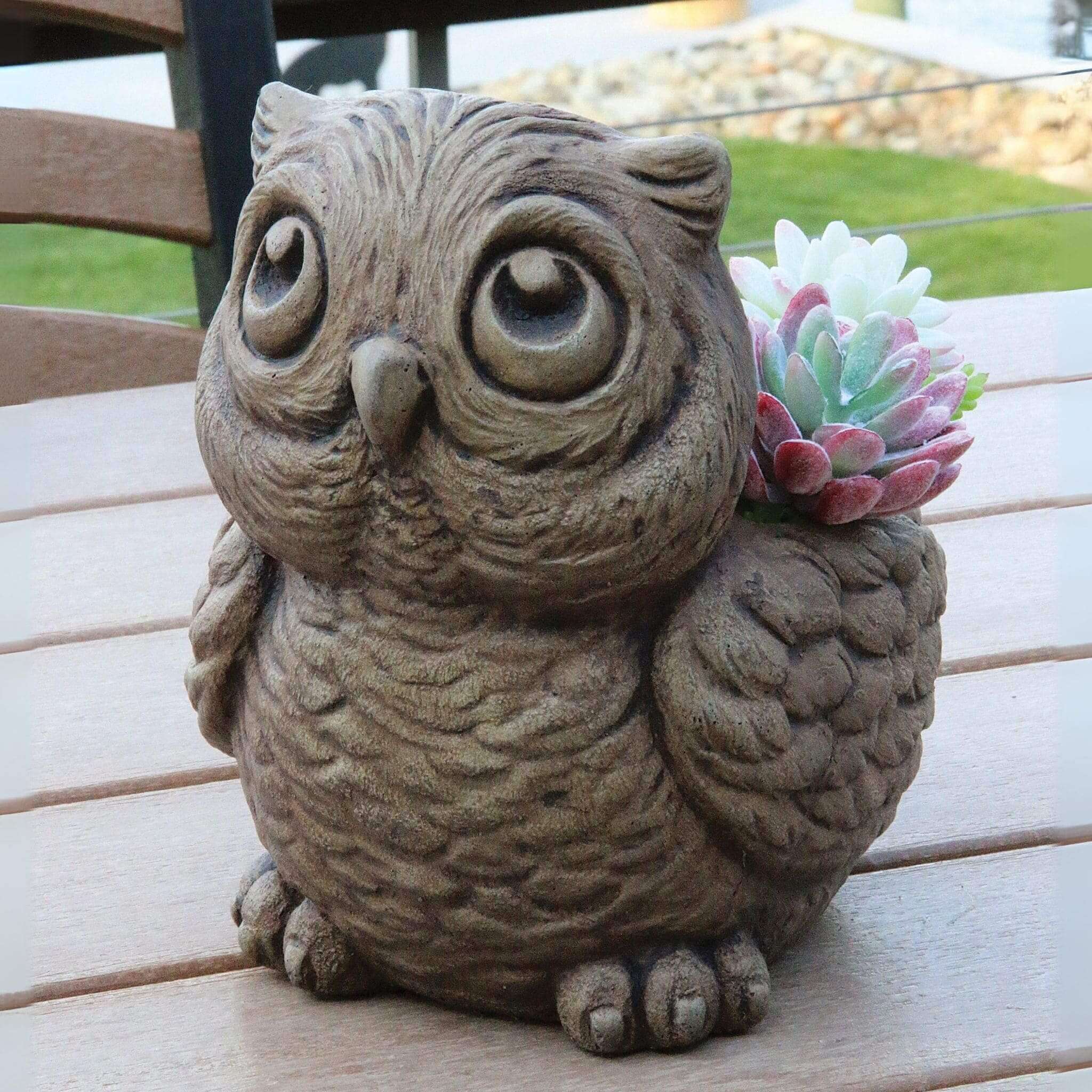 Hoot The Owl Concrete Planter - Massarellis #6598