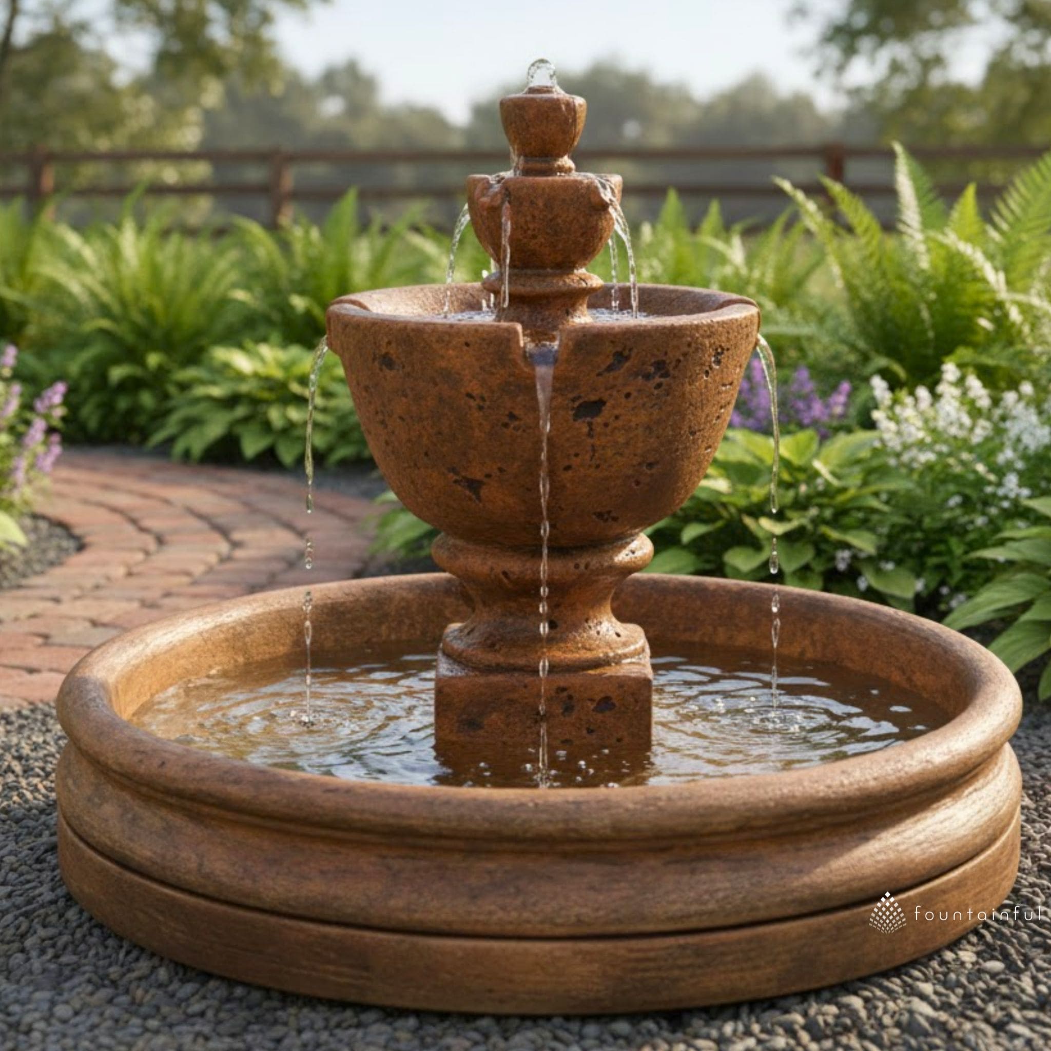 Tuscan Garden Fountain w/46" Basin - Fiore #2074