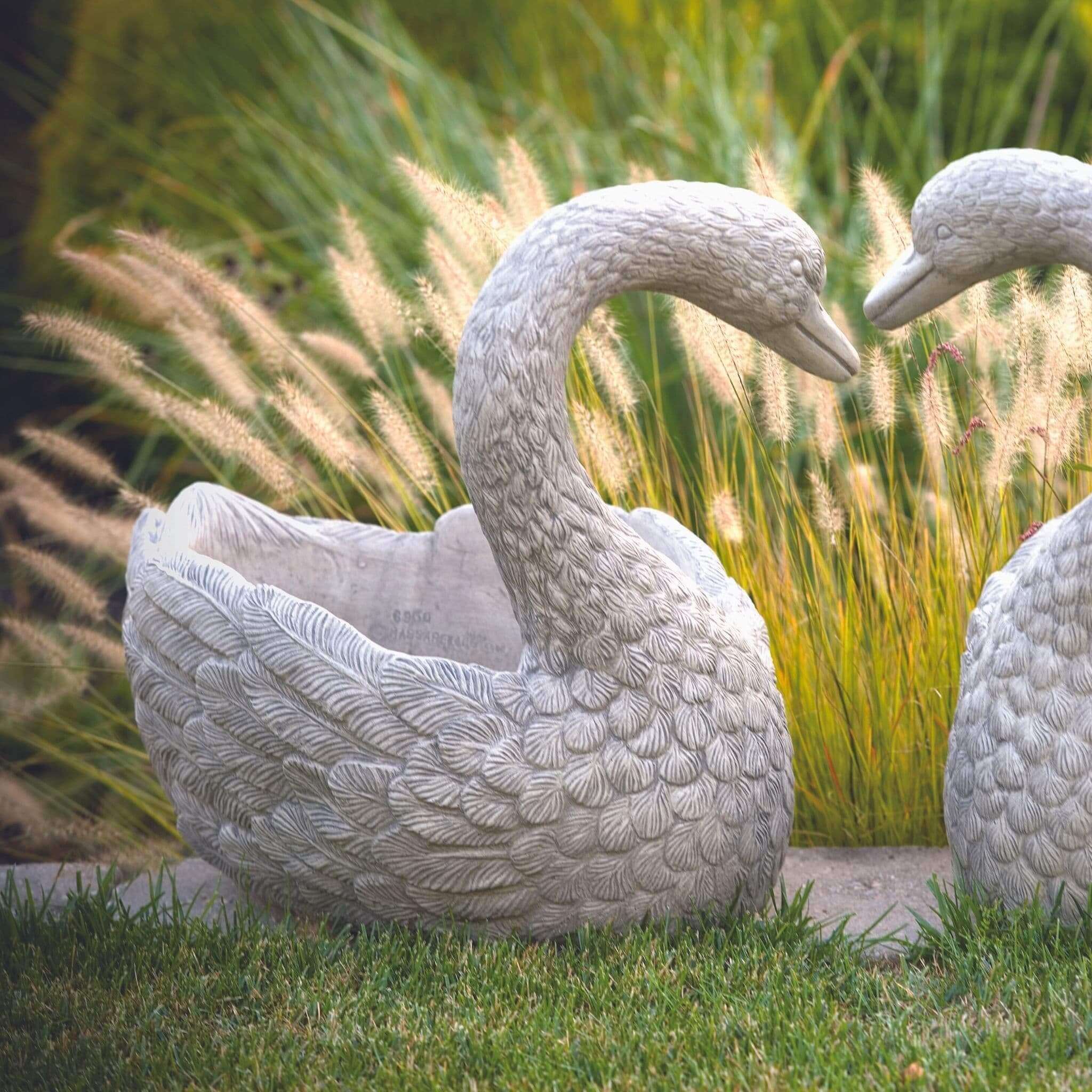 Heart Swan LEFT Concrete Planter - Massarellis #6930