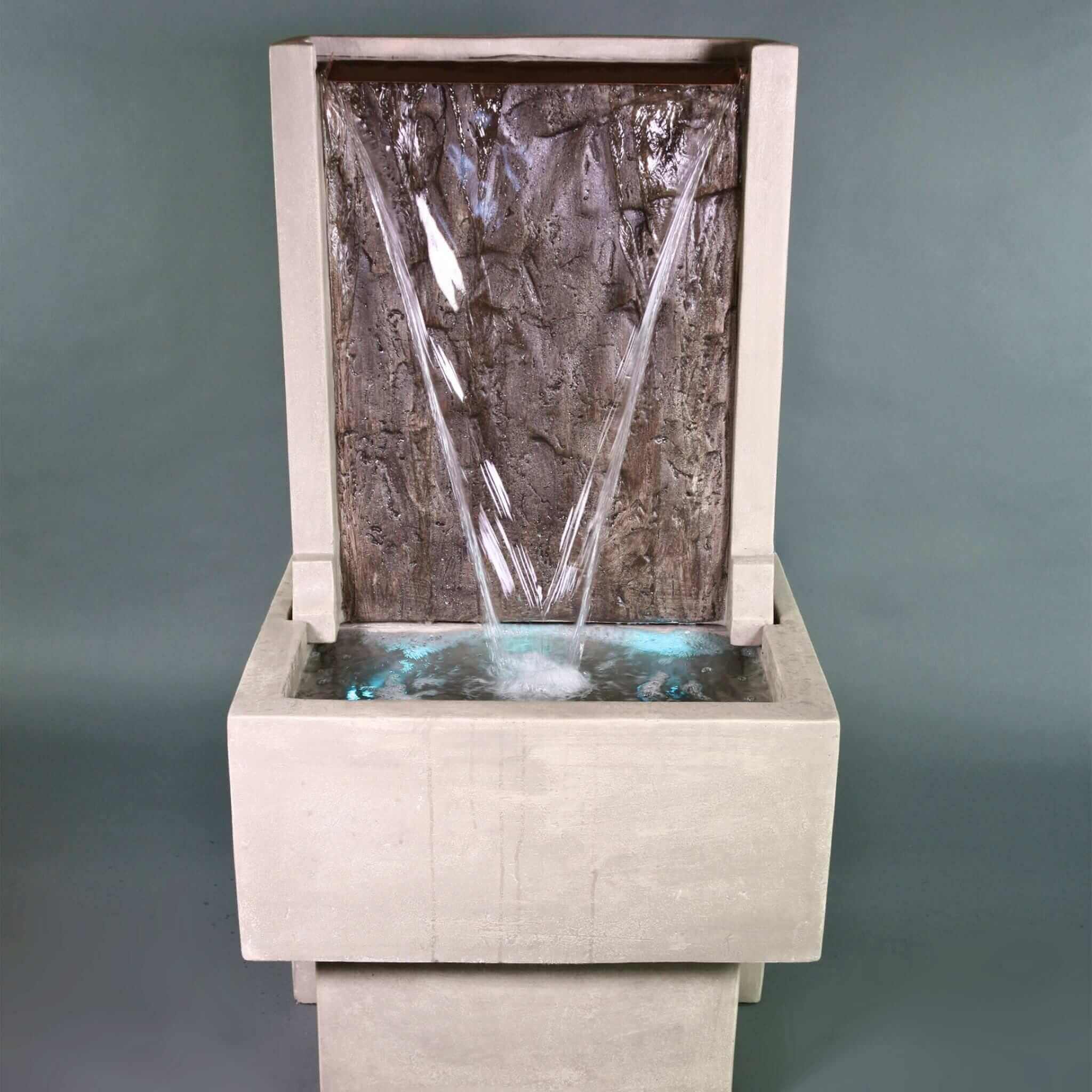 Slate Spillway Concrete Wall Fountain