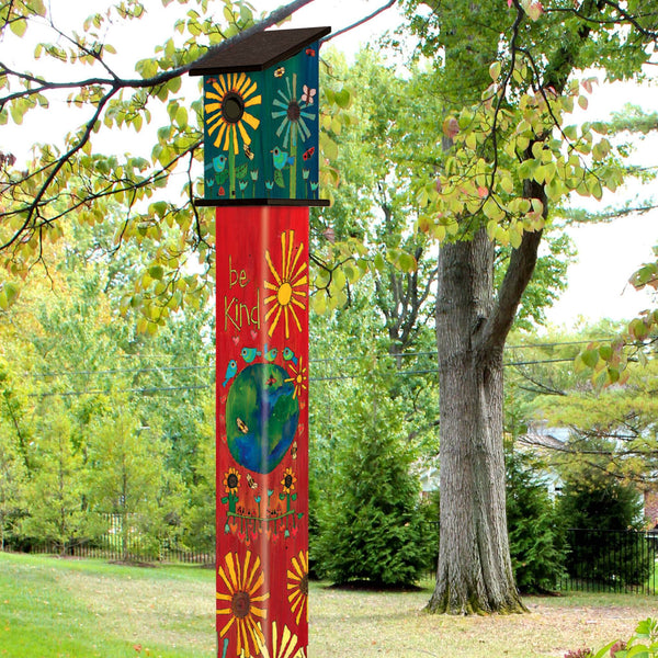 "Magic of Kindness" Birdhouse - 6 foot Art Pole | Studio M