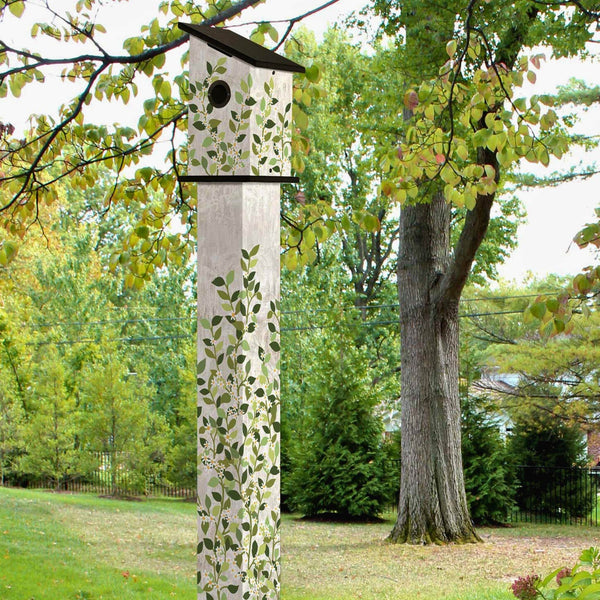 "Jasmine" Birdhouse - 6 foot Art Pole | Studio M