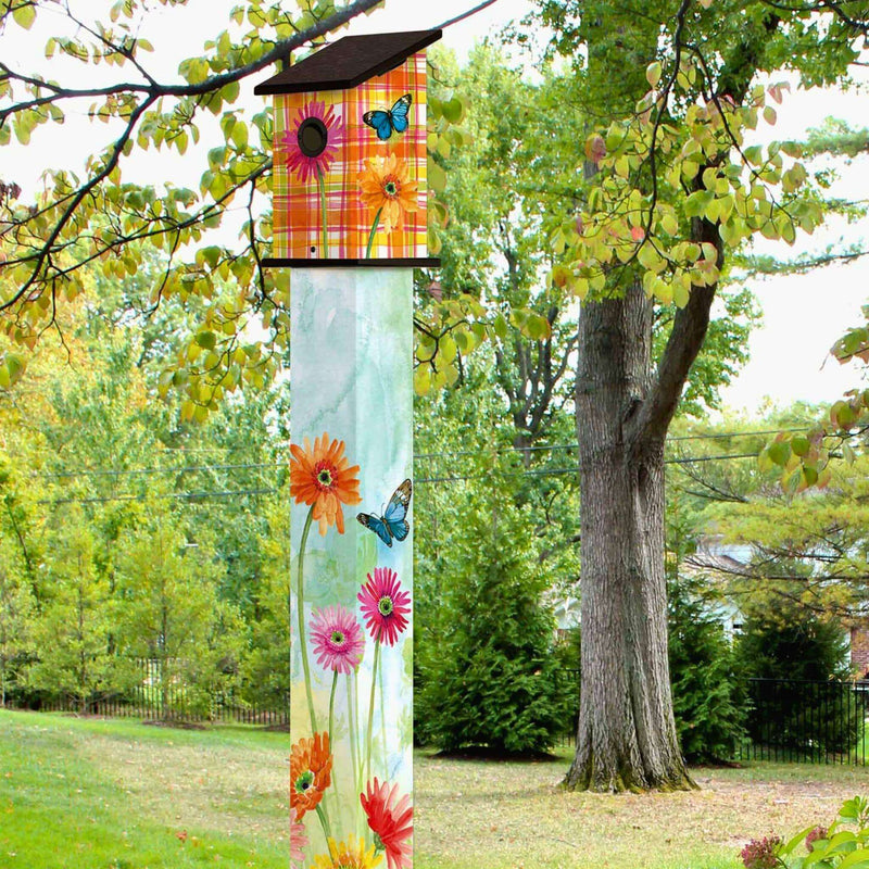 "Gerbera Daisy" Birdhouse - 6 foot Art Pole | Studio M