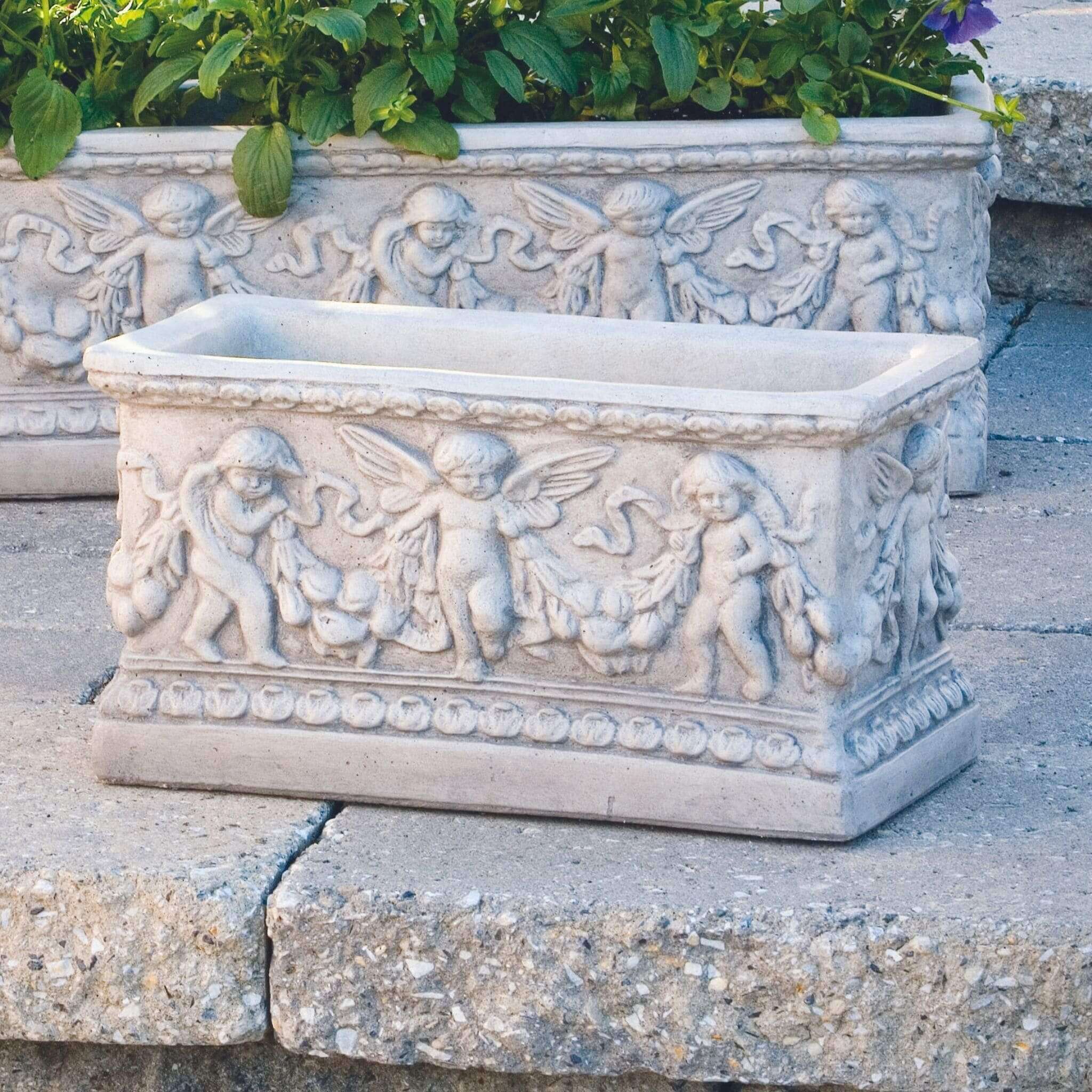 Angel Box Small Concrete Planter - Massarellis #6380