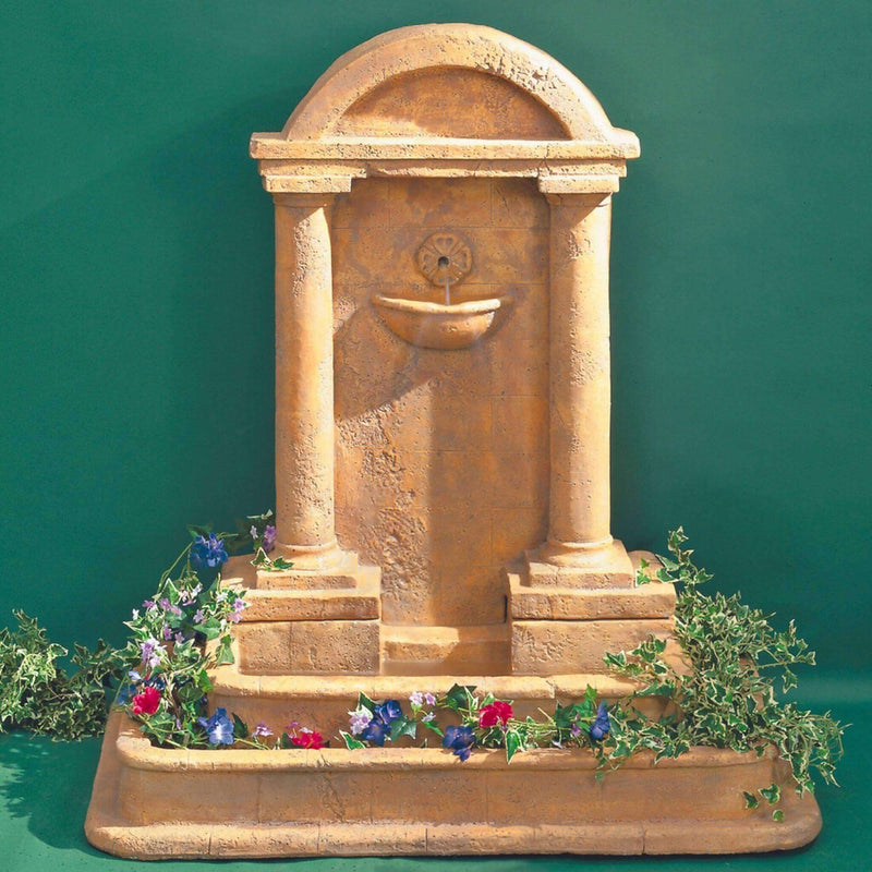 Foro Romano Concrete Wall Fountain w/Planter - Giannini