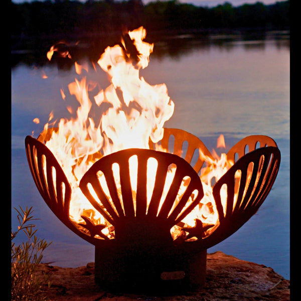 "Barefoot Beach" Wood Burning Fire Pit in Steel - Fire Pit Art
