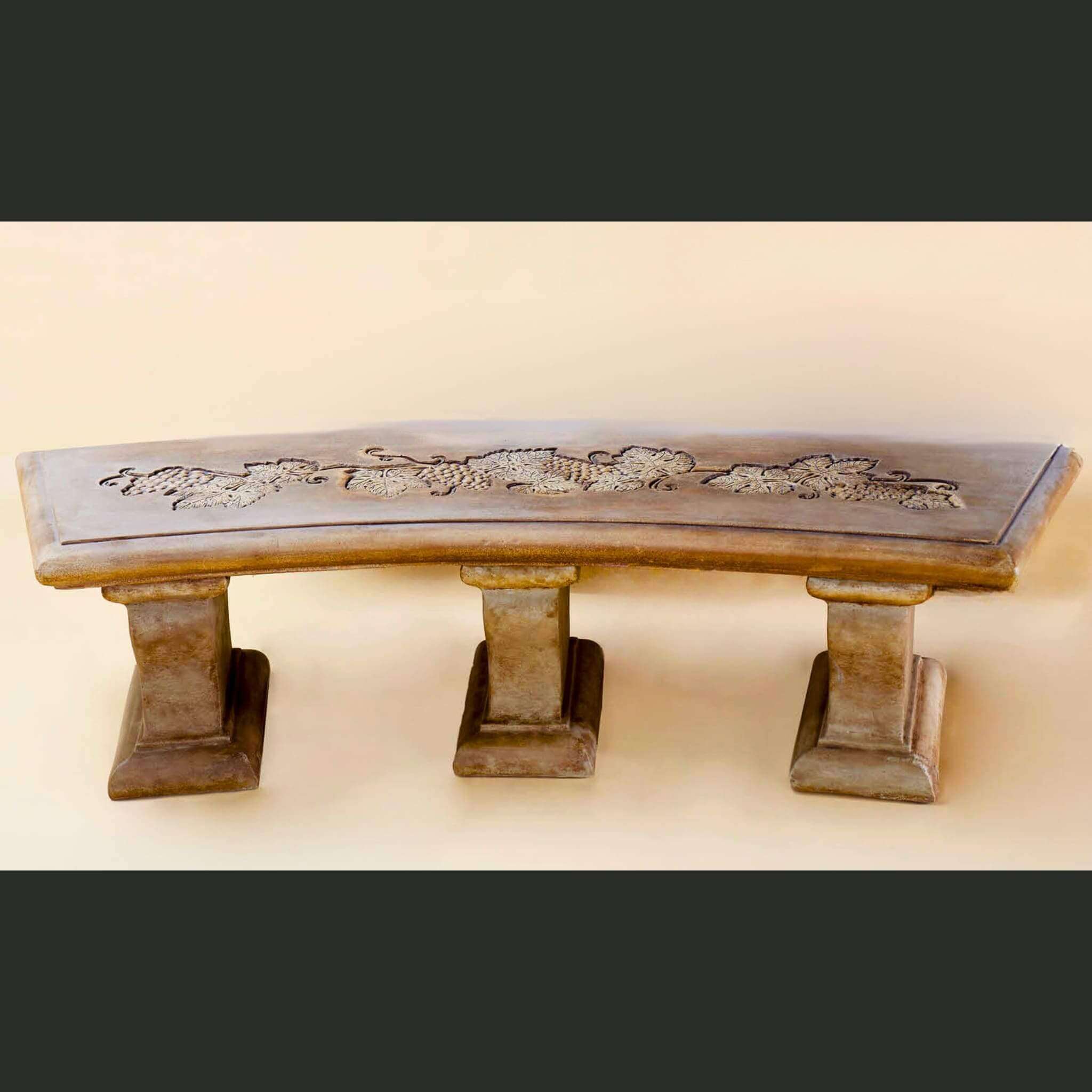 Vitis Curved Concrete Garden Bench  - Giannini #577