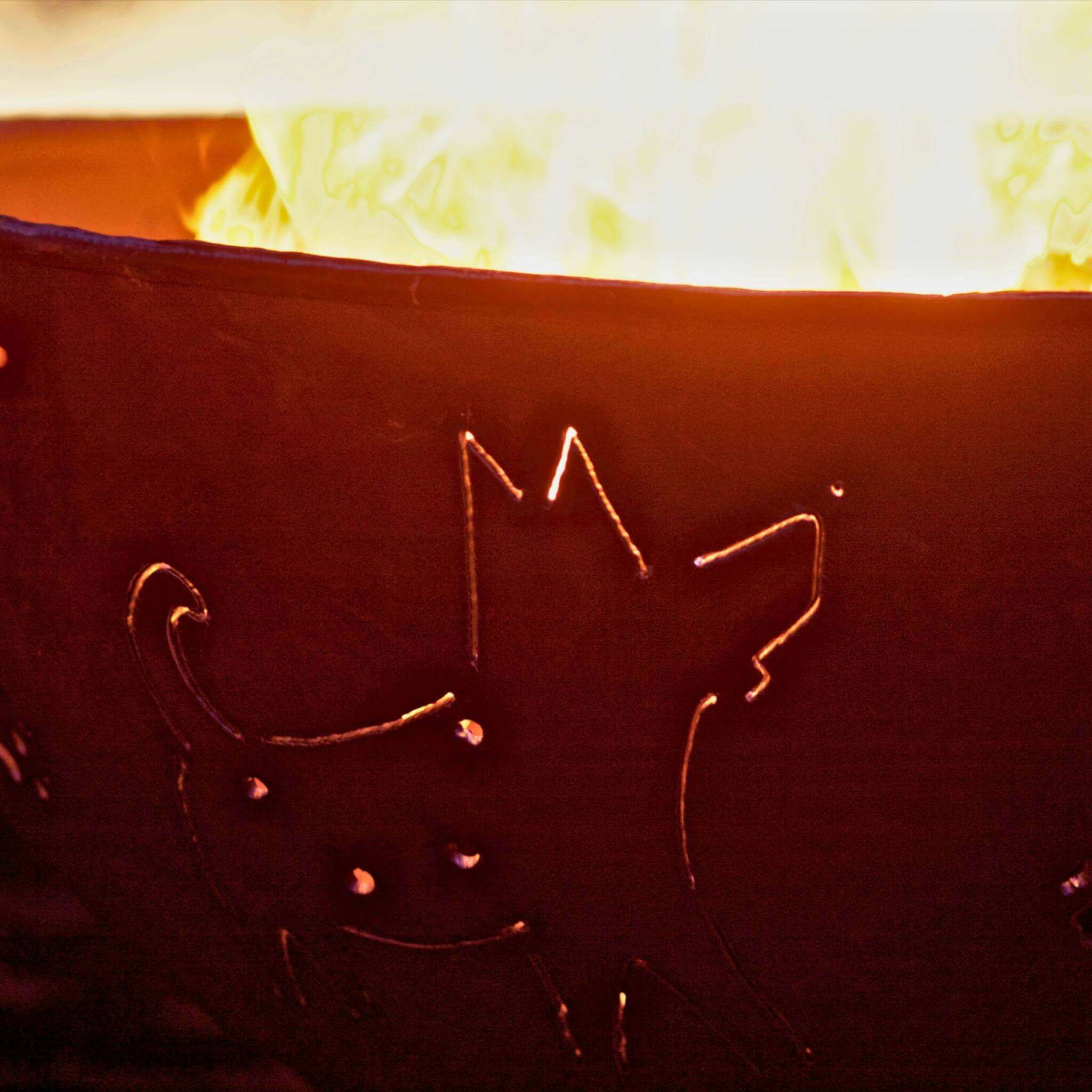 "Funky Dog" Gas Fire Pit in Steel - Fire Pit Art