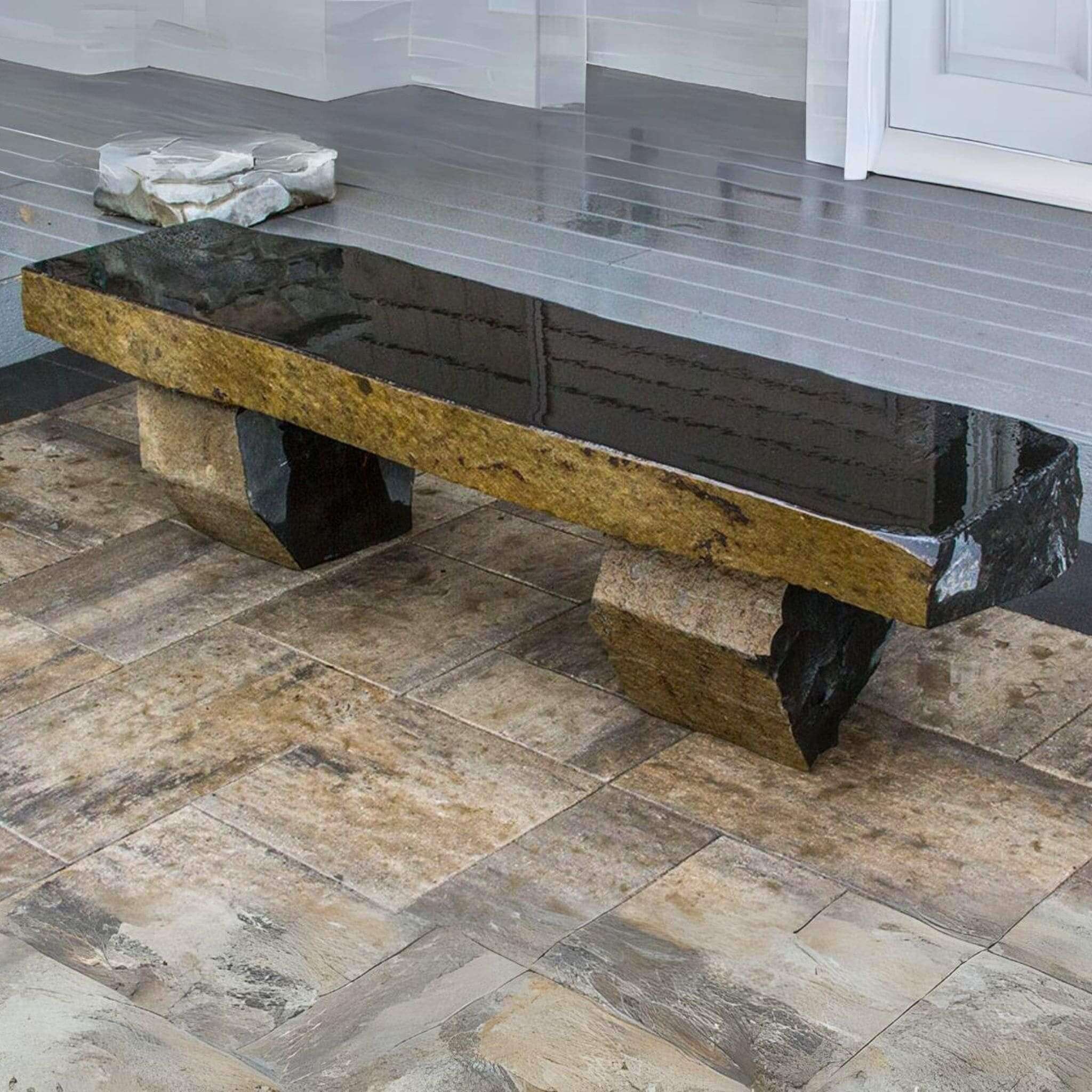 Blue Thumb Basalt Garden Bench - Thumbnail 3