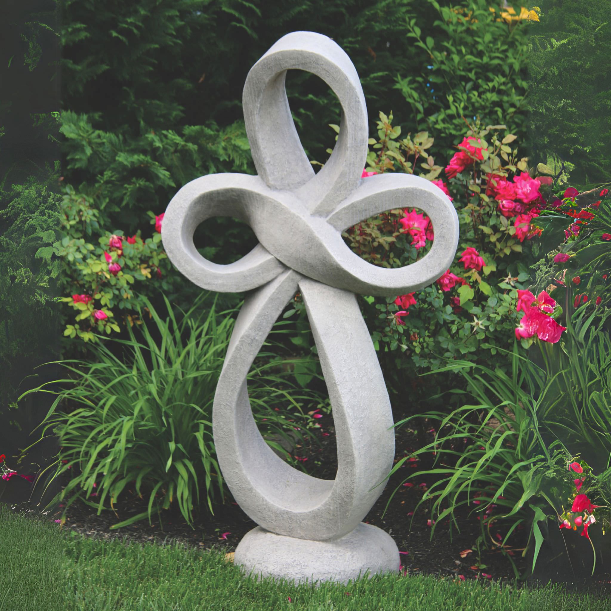 Eternity Cross 59" Concrete Garden Statue - Massarellis #1407