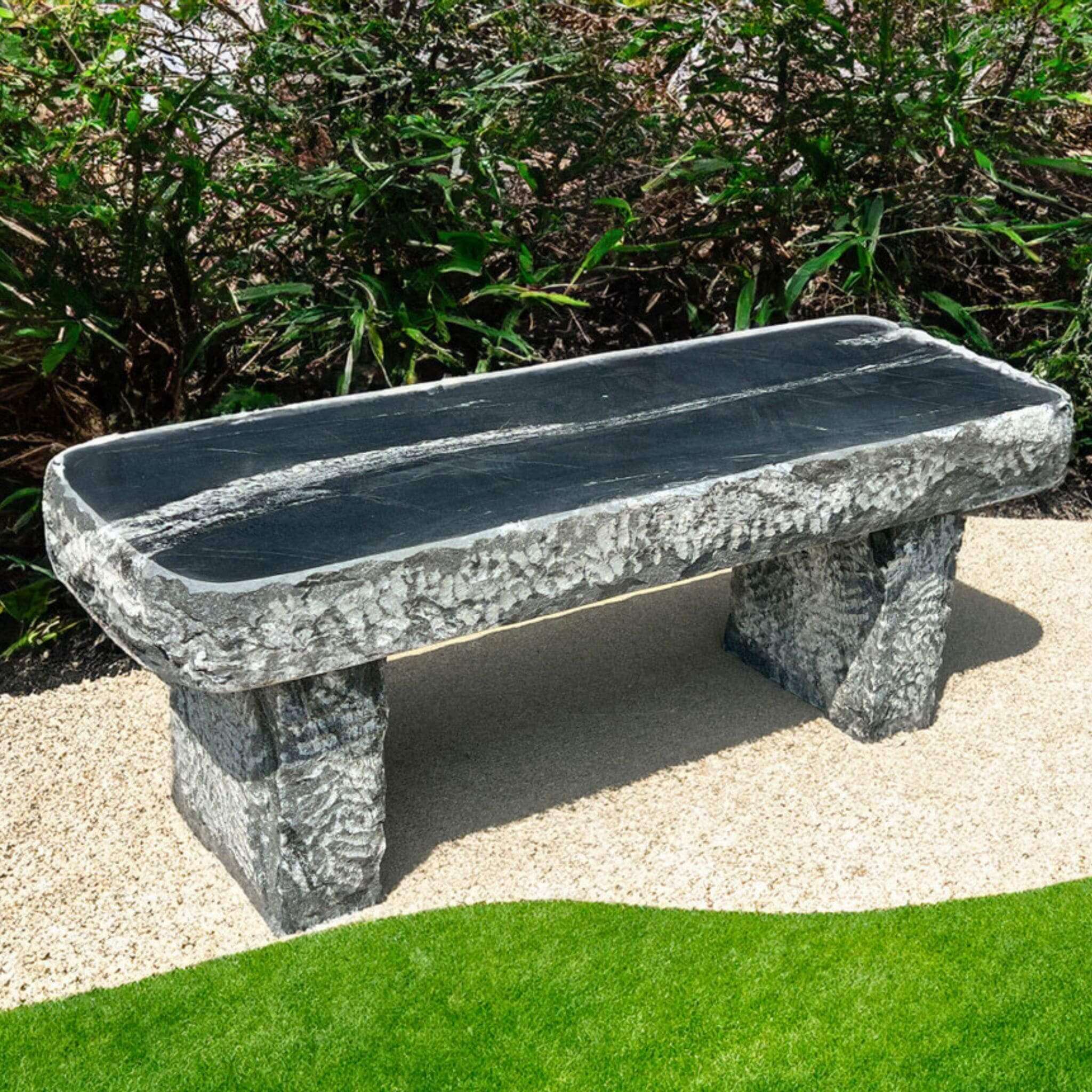 Mountain Wave Granite Garden Bench - 48" - Blue Thumb