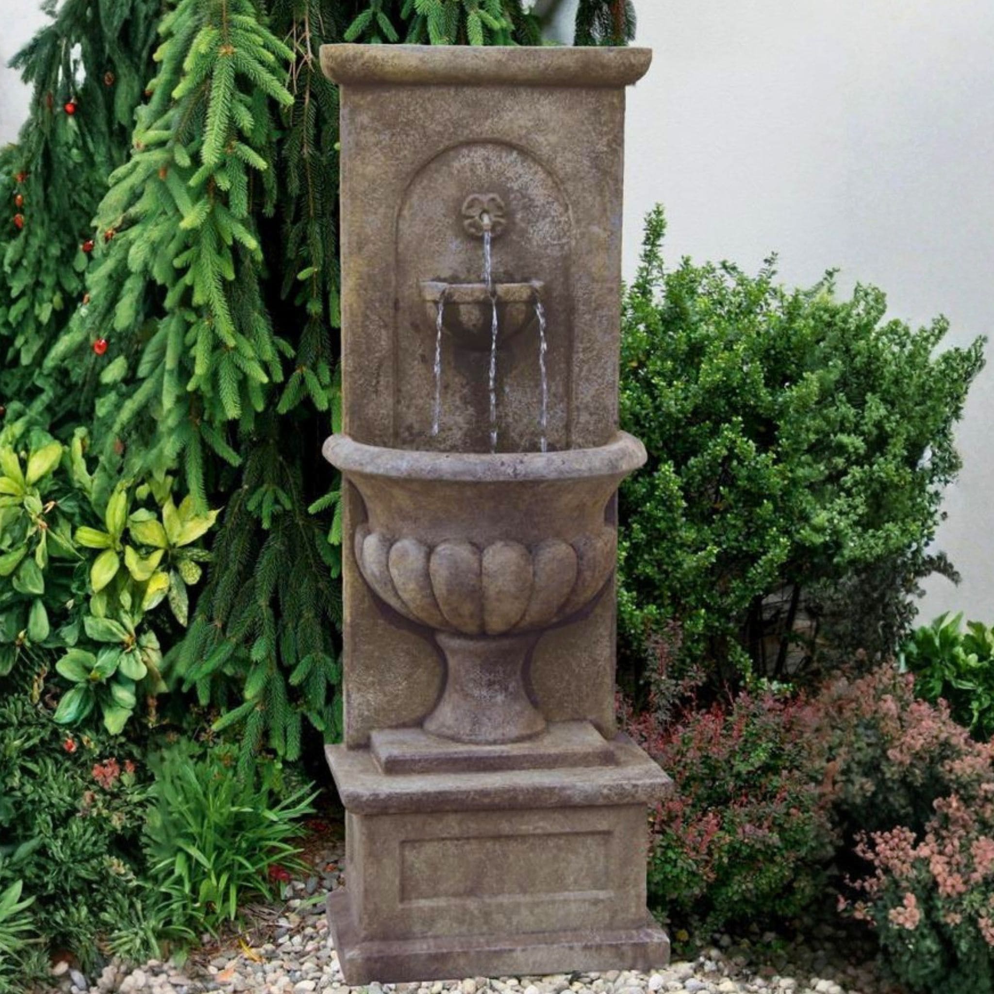 Roman Urn Concrete Wall Fountain - Massarellis #3862 - Italian Garden Decor