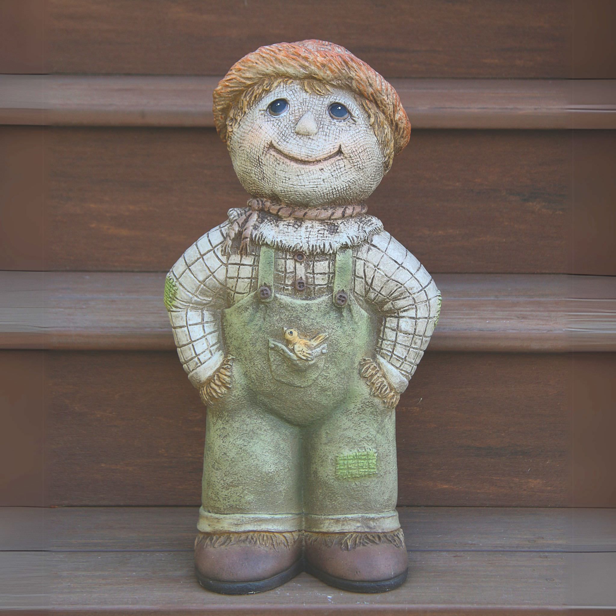 Short Scarecrow Concrete Garden Statue - Massarellis #4222