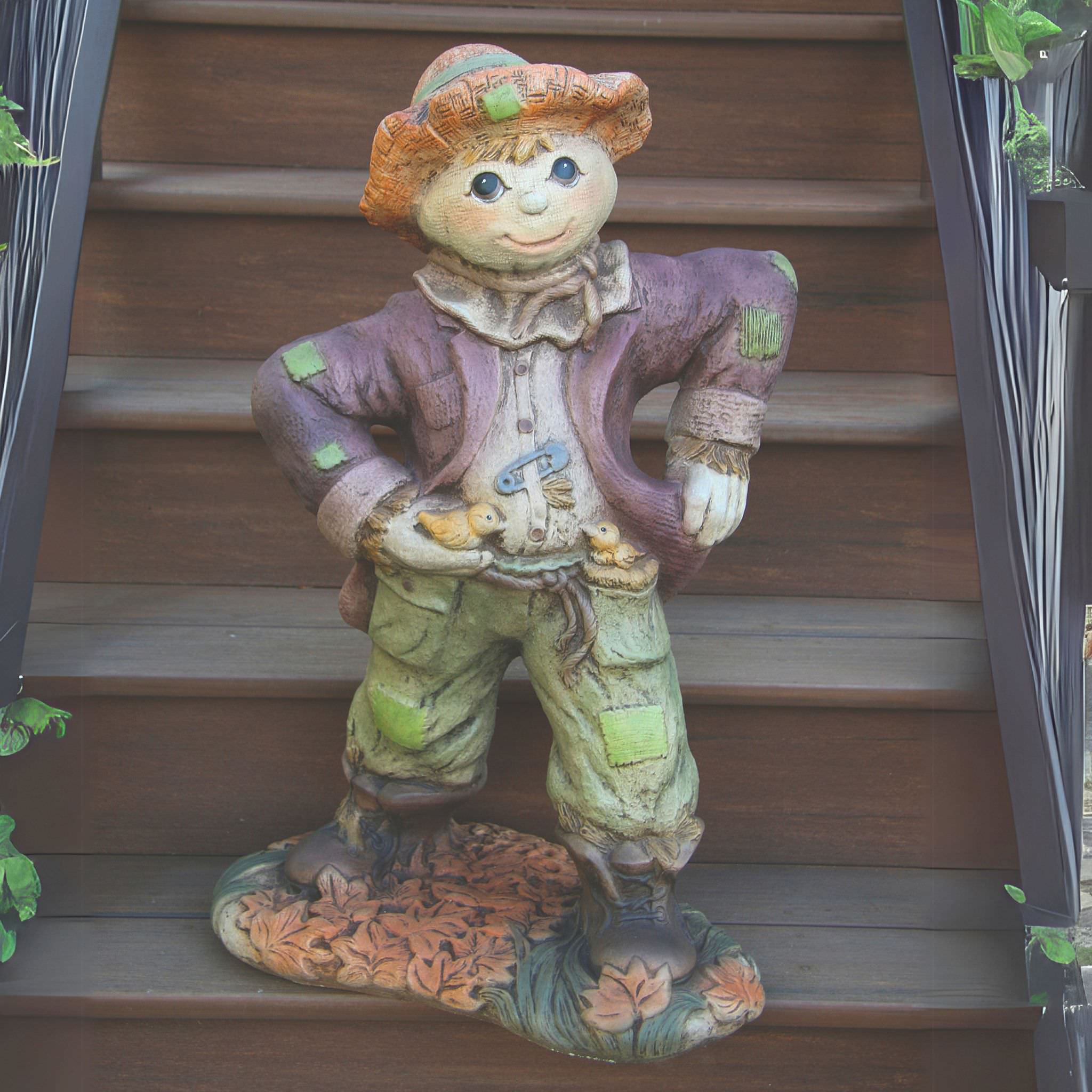 Tall Scarecrow Concrete Garden Statue - Thumbnail 2