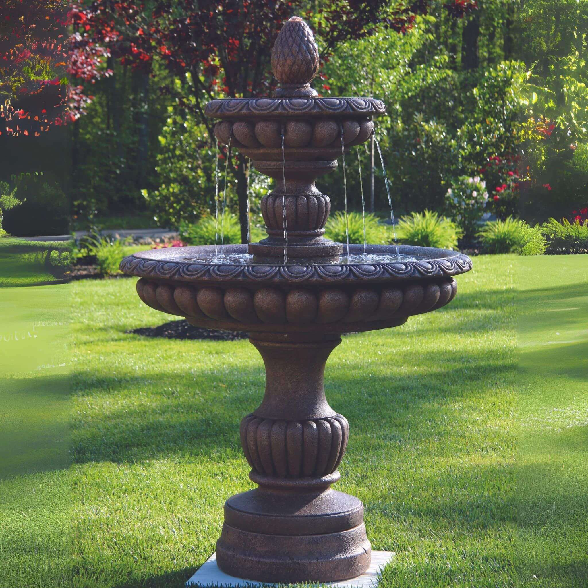 Isabella 2-Tier Concrete Fountain - Massarellis #3844