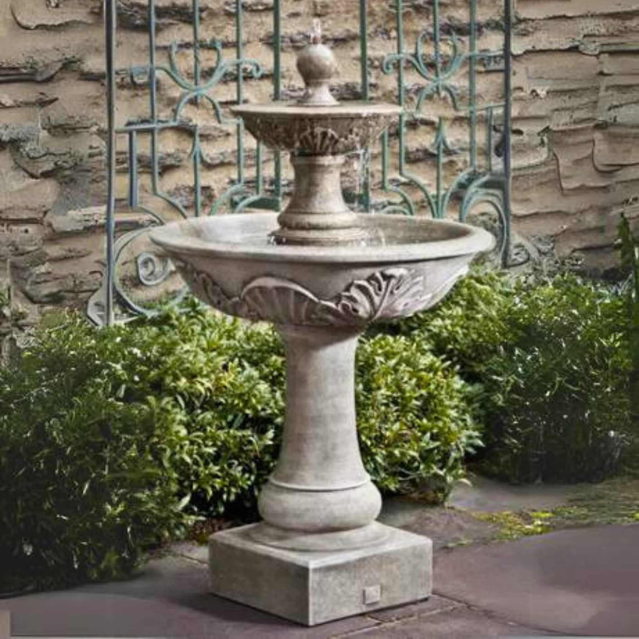 Acanthus 2-Tier Concrete Fountain - Campania #FT191