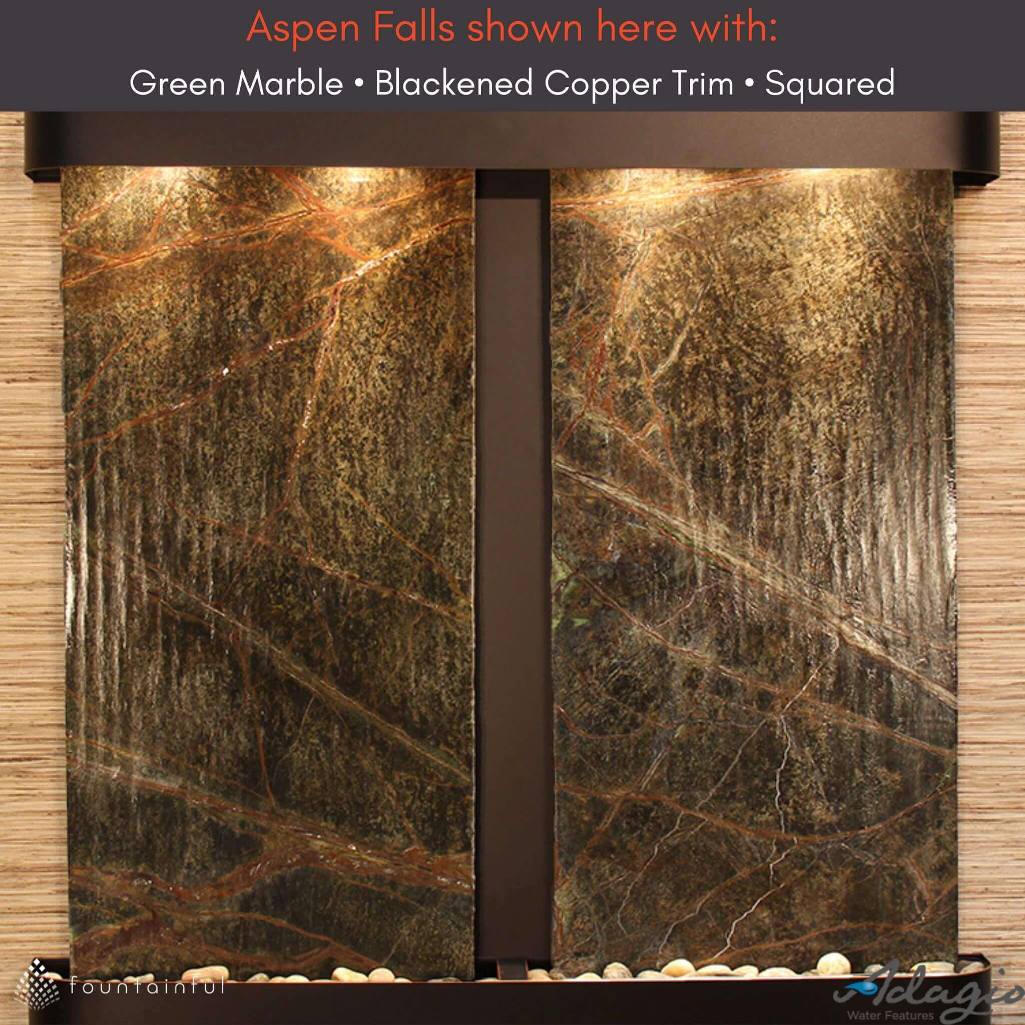 Aspen Falls Waterfall Wall Fountain Indoor/Outdoor - Adagio
