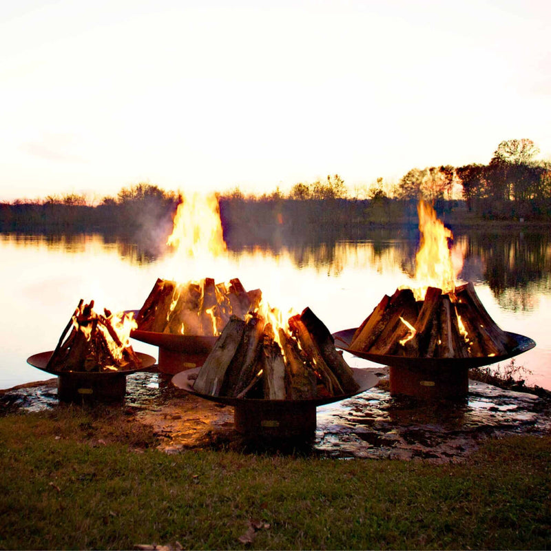 "Asia" Series Wok-Style Wood Burning Fire Pit in Steel - Fire Pit Art