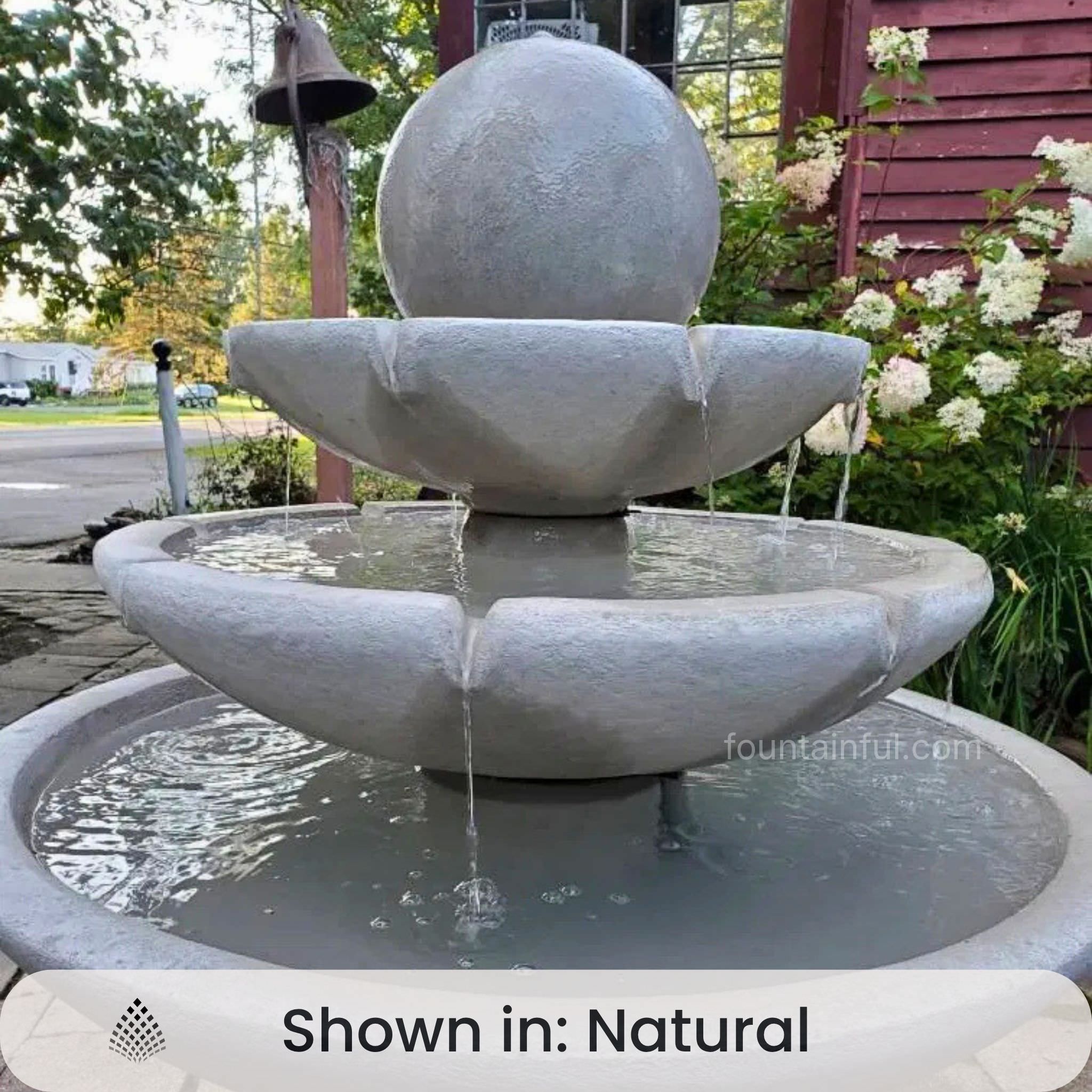 Tranquility Sphere 3-Tier Concrete Fountain - Massarellis #3696