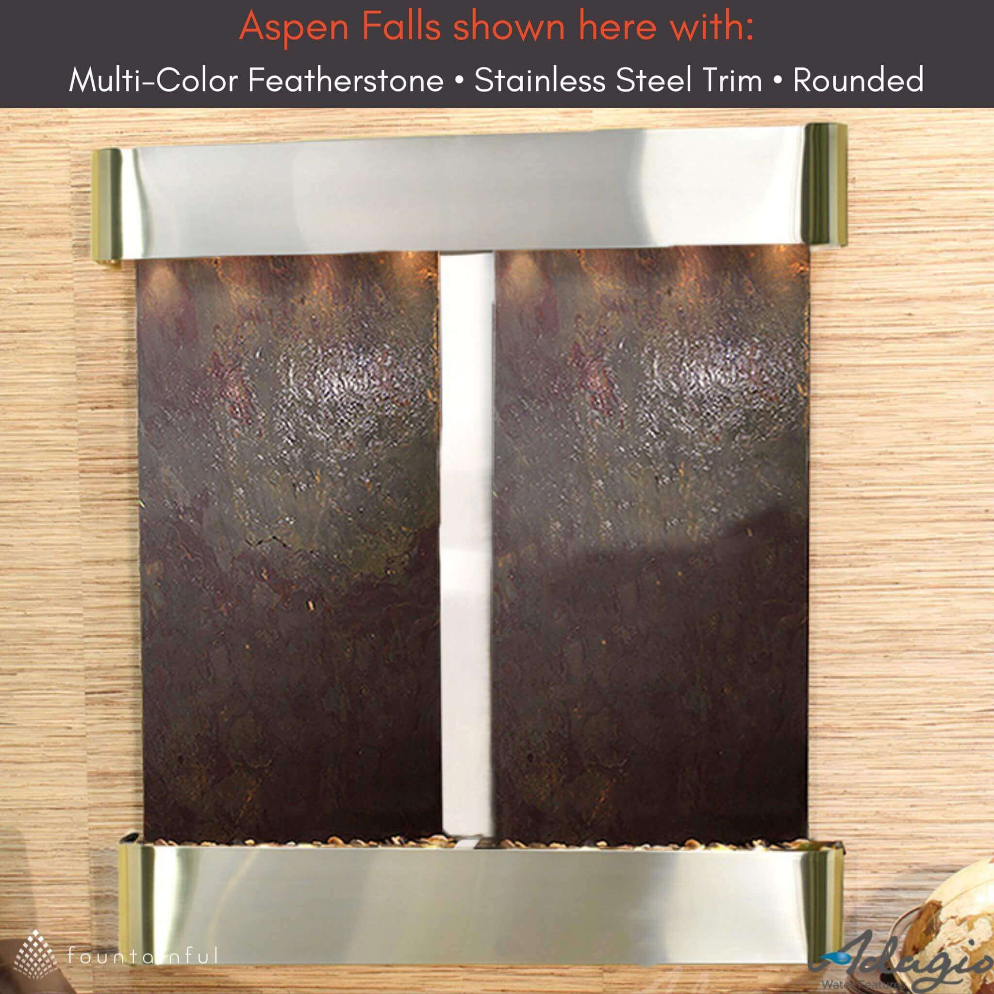 Aspen Falls Waterfall Wall Fountain Indoor/Outdoor - Adagio