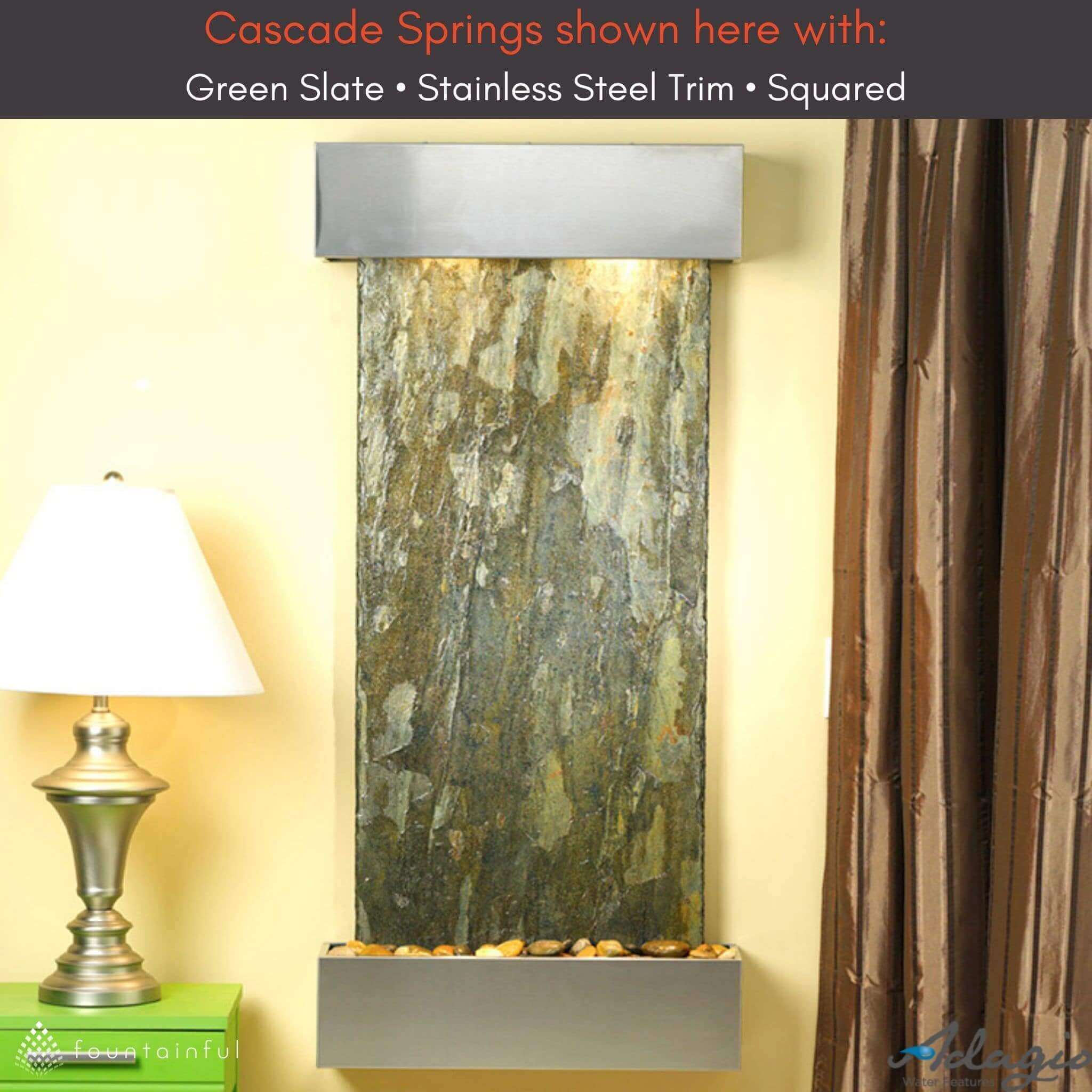 Cascade Springs Mounted Water Wall Fountain - Thumbnail 4