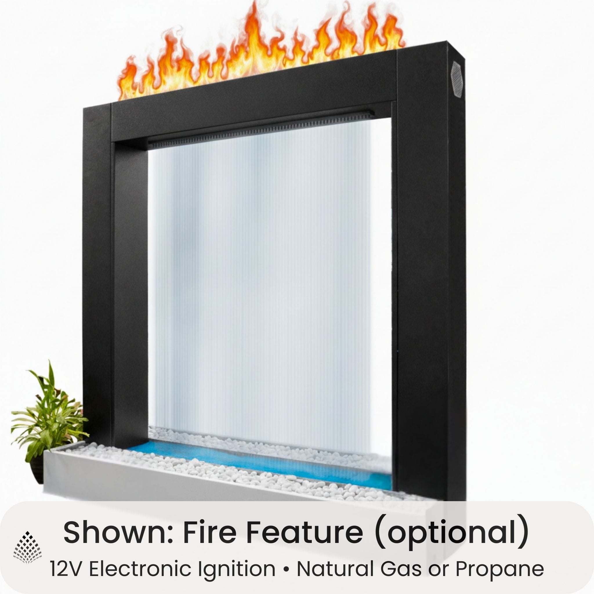 Paradise Falls Rain Curtain Steel Water Feature - Outdoor Plus