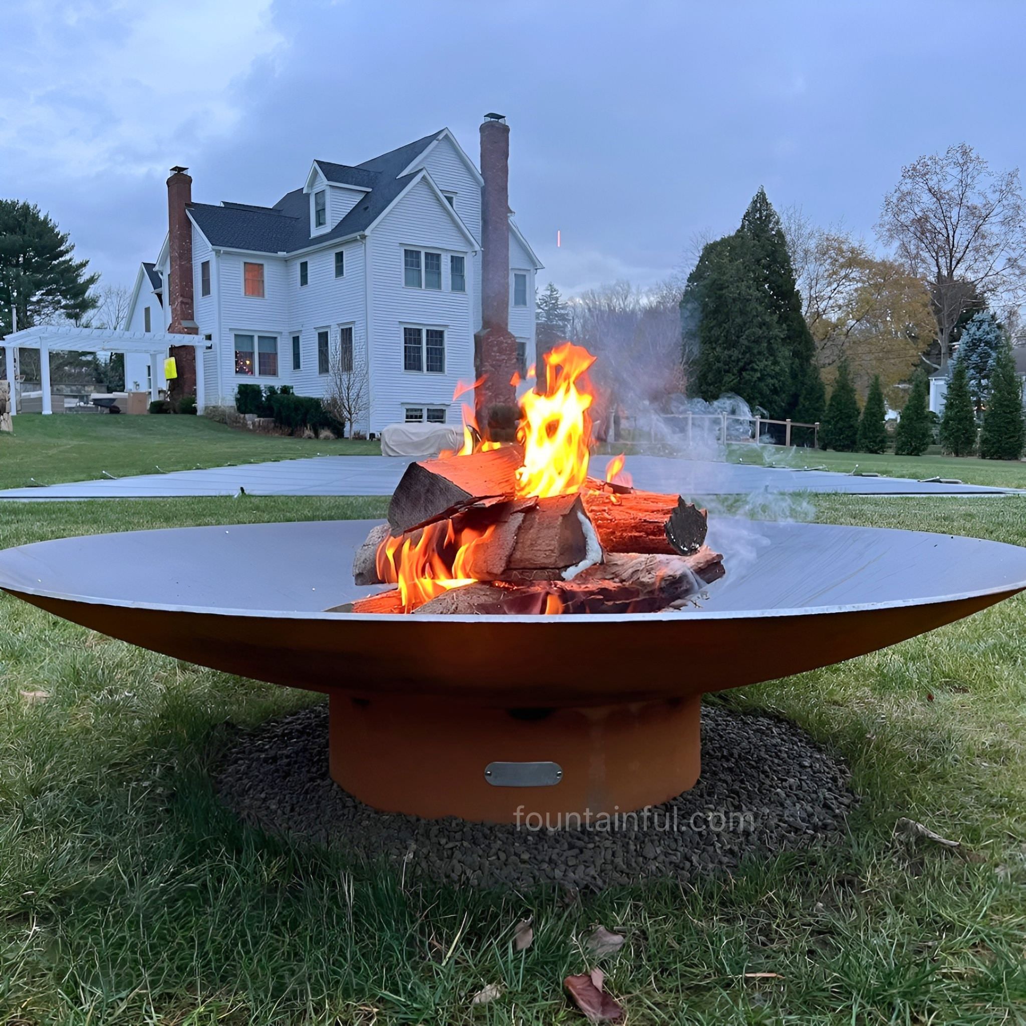Asia Series Wok-Style Gas Fire Pit in Steel - Fire Pit Art