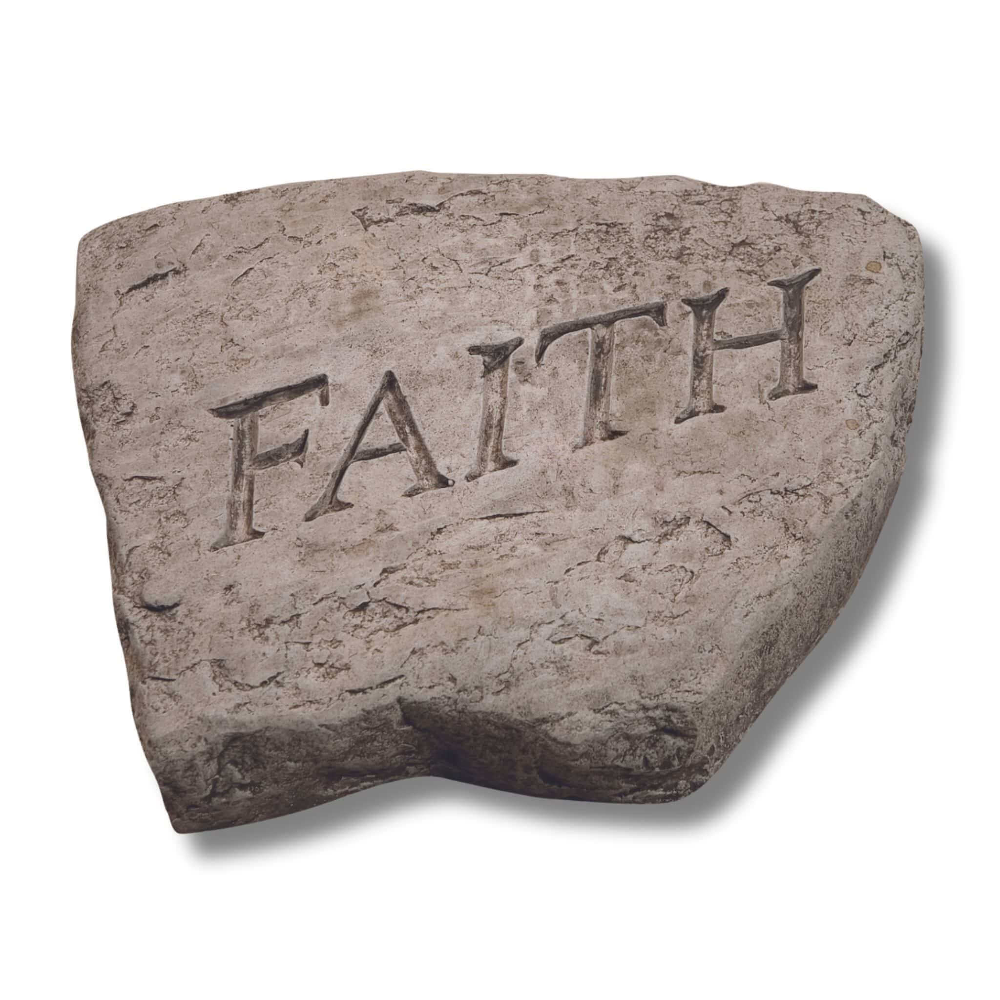 FAITH Concrete Garden Greeting Stone