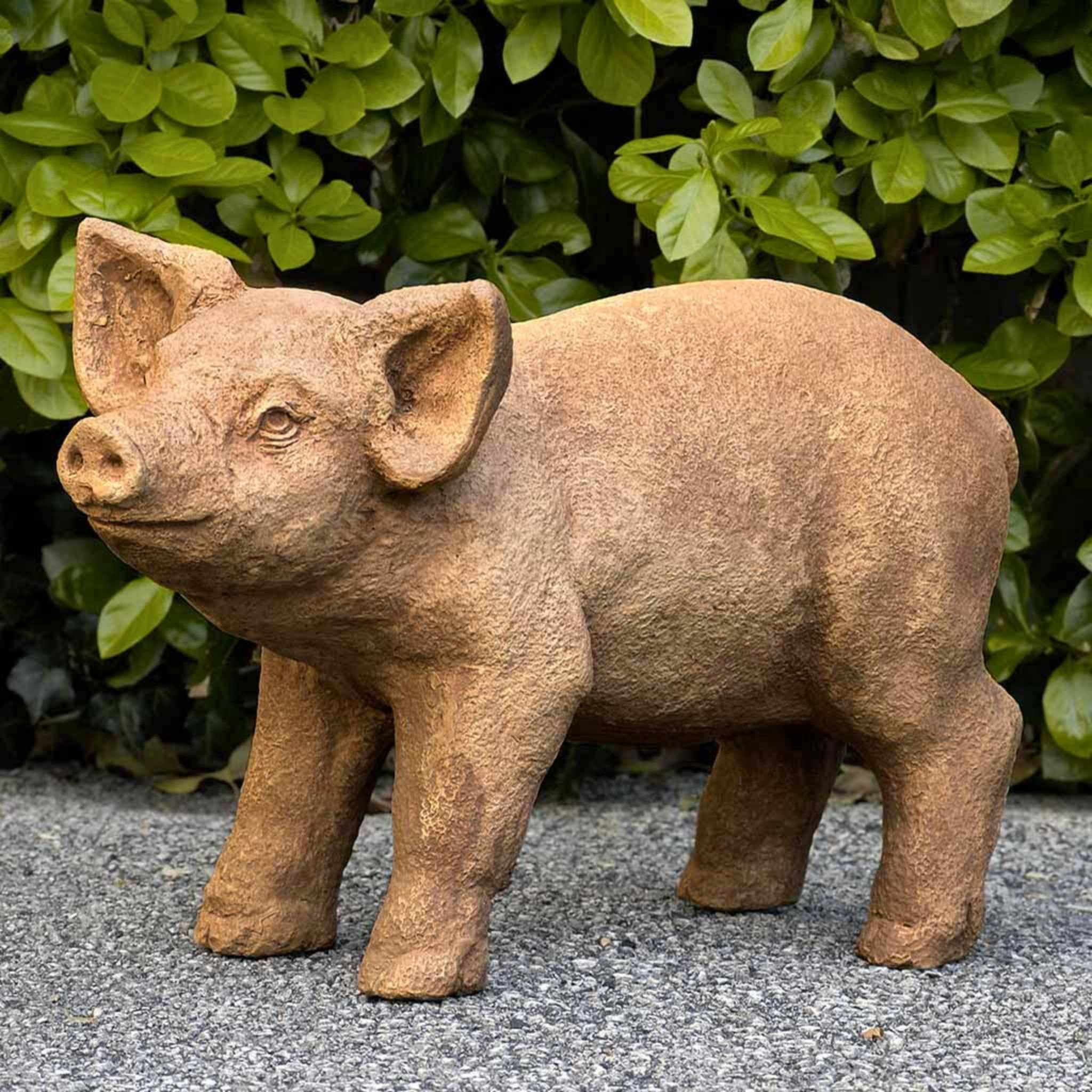 Curly the Pig Concrete Garden Statue - Campania #A288