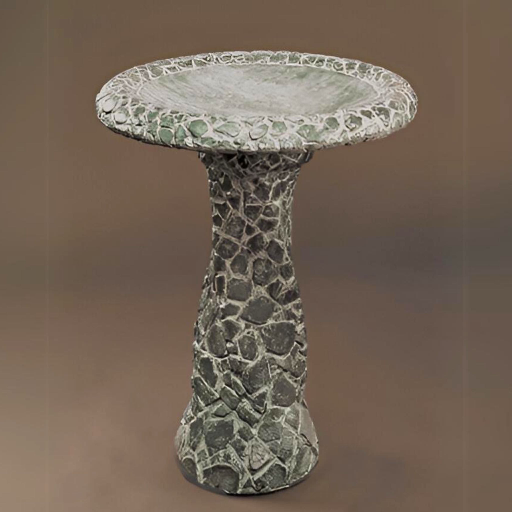 Aggregate Stones Concrete Bird Bath - Fiore #PL2