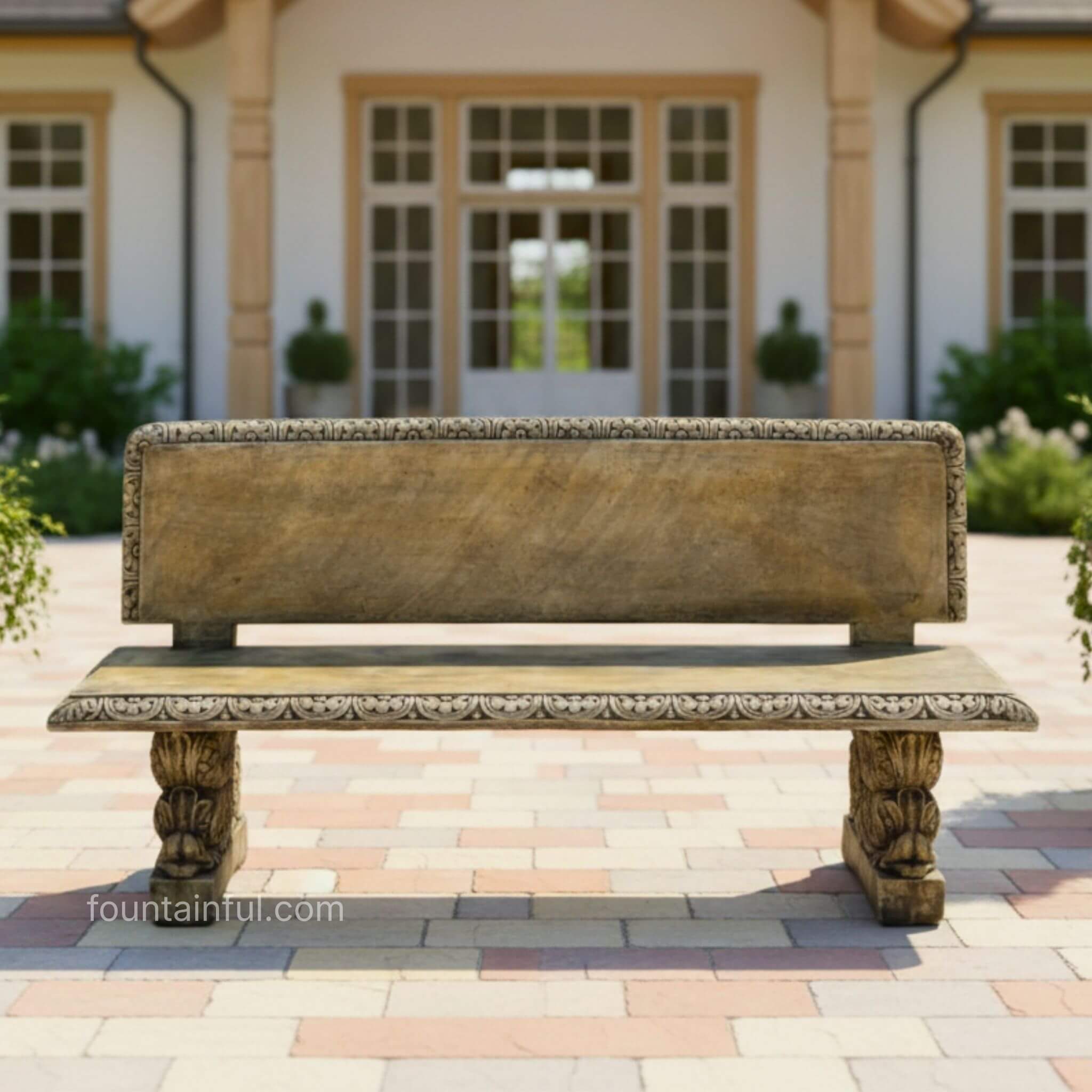 Adriatic Concrete Garden Bench - Giannini Garden Ornaments