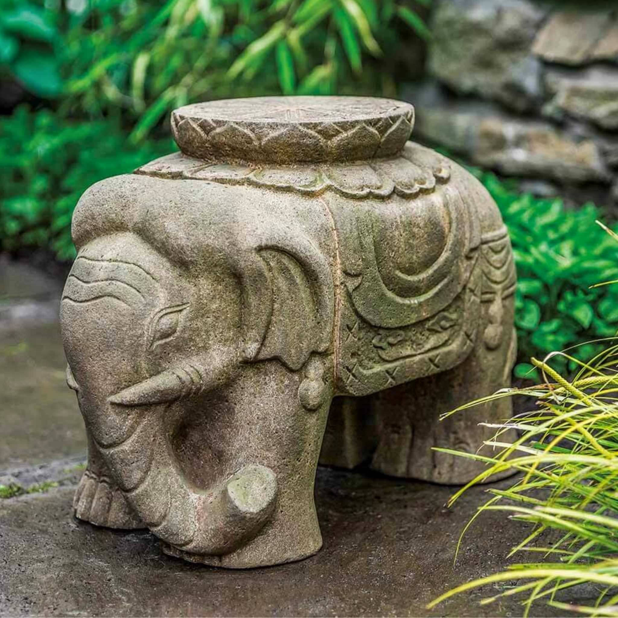 Artifact Elephant Concrete Garden Statue - Campania #OR174